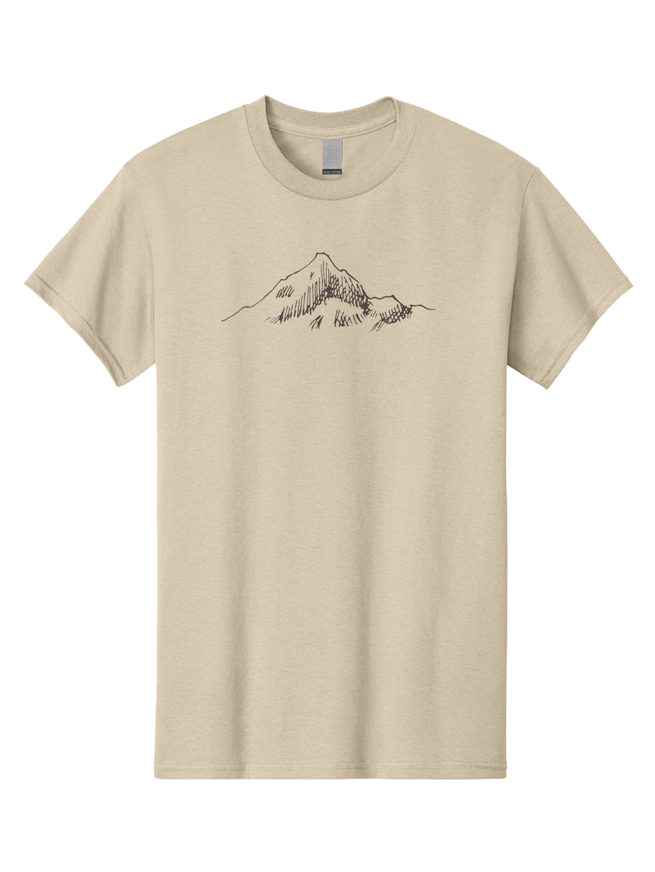 Mountain-Sketch Men'S Graphic Tee, 100% Cotton, Comfortable Casual Summer Wear, Machine Washable, Hand Drawn Mountain, Landscape Drawing, Abstract Art, Minimalist Design, Simple Shapes, Nature-Inspired, Mountain Peak, Artistic Expression Aab000 13