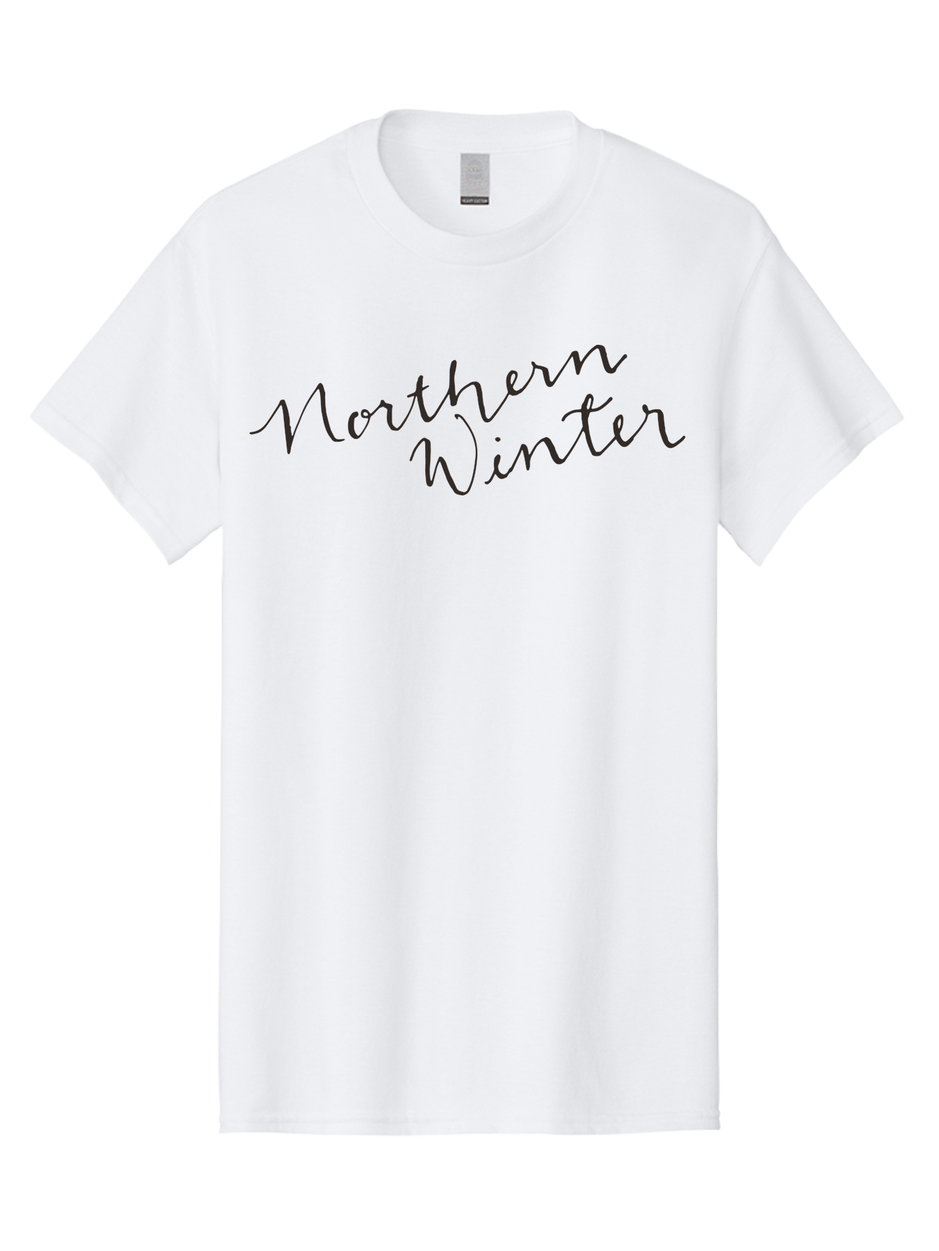 Northern-Winter-2 Men'S Graphic Tee, 100% Cotton, Comfortable Casual Summer Wear, Machine Washable, Northern Winter, Winter Season, Seasonal Theme, Cursive Text, Black Script, Frosty Feel, Cold Weather, Winter Vibes Aab013 29