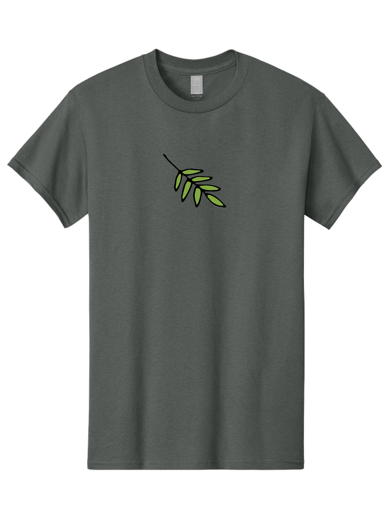 Olive-Branch-1 Men'S Graphic Tee, 100% Cotton, Comfortable Casual Summer Wear, Machine Washable, Olive Branch, Symbol Of Peace, Simple Illustration, Minimalist Design, Black Outline, Leafy Greens, Symbolic Imagery, Peace Sign Aab020 3