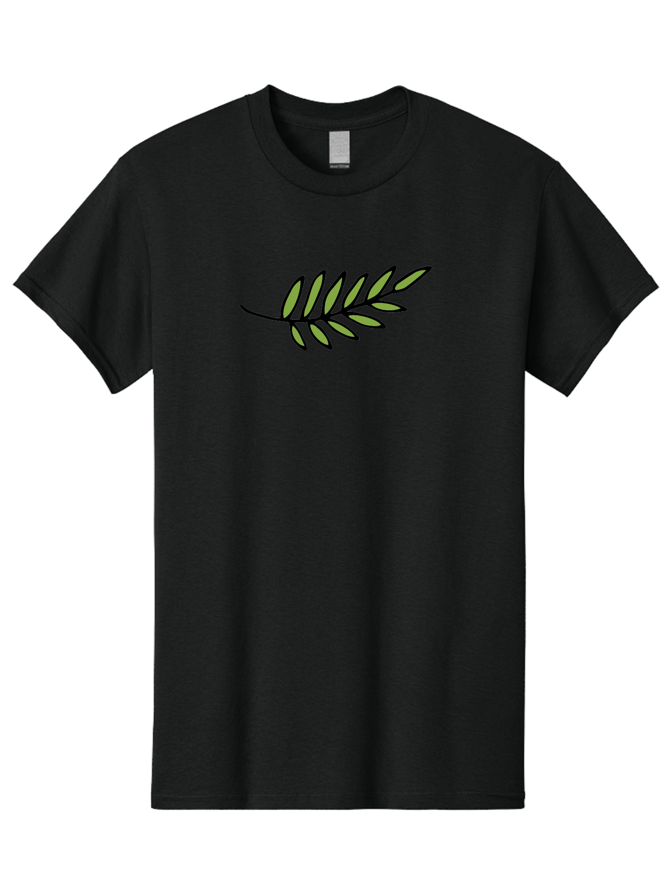 Olive-Branch Men'S Graphic Tee, 100% Cotton, Comfortable Casual Summer Wear, Machine Washable, Olive Branch, Symbolic Peace, Harmonious Design, Simple Illustration, Green Leaves, Black Outline, Minimalistic Art, Elegant Simplicity, Aab021 1