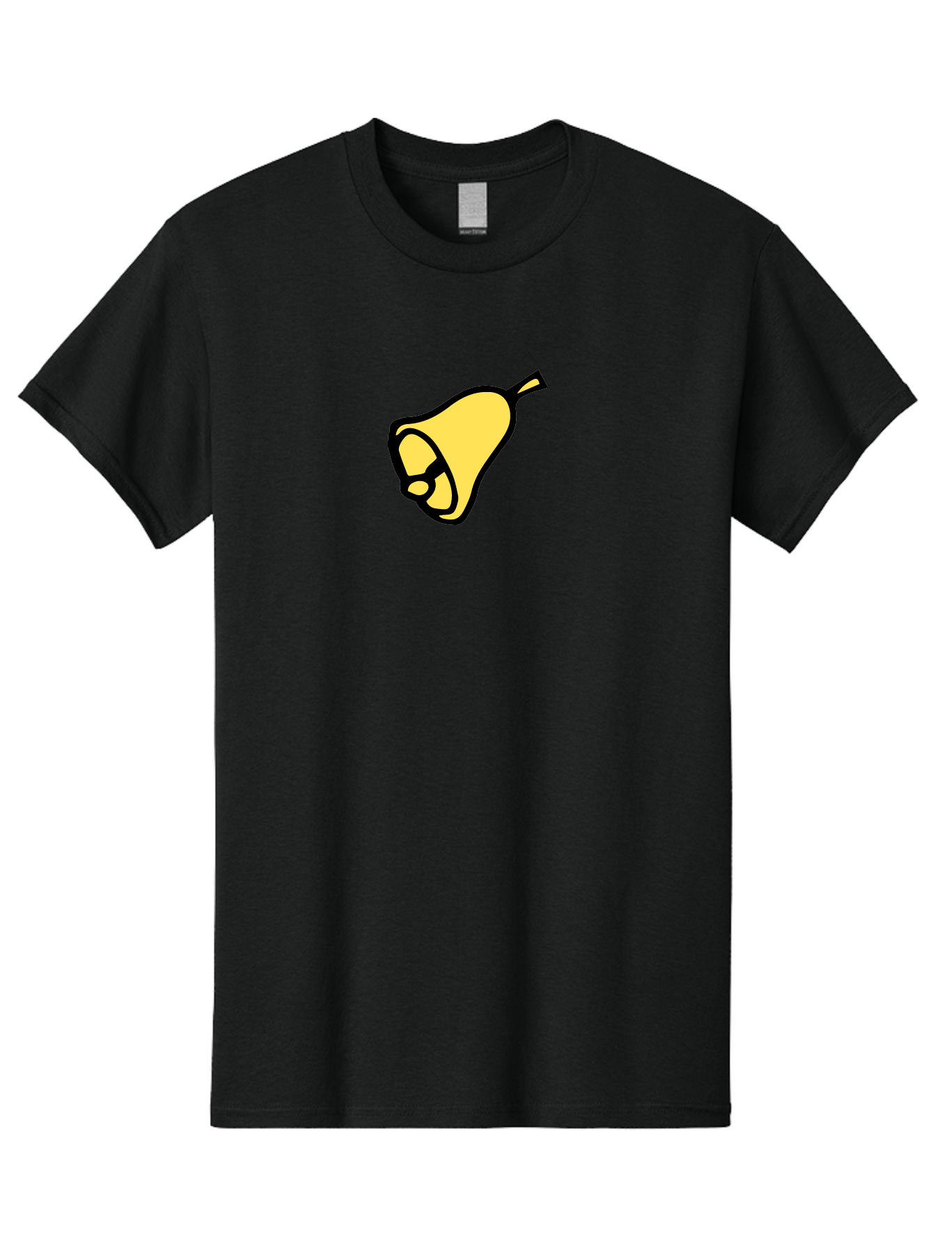 Pear-1 Men'S Graphic Tee, 100% Cotton, Comfortable Casual Summer Wear, Machine Washable, Yellow Pear Fruit, Simple Illustration, Cartoon Style, Bold Black Outline, Sweet Pear, Digital Art, Yellow Fruit Aab029 1