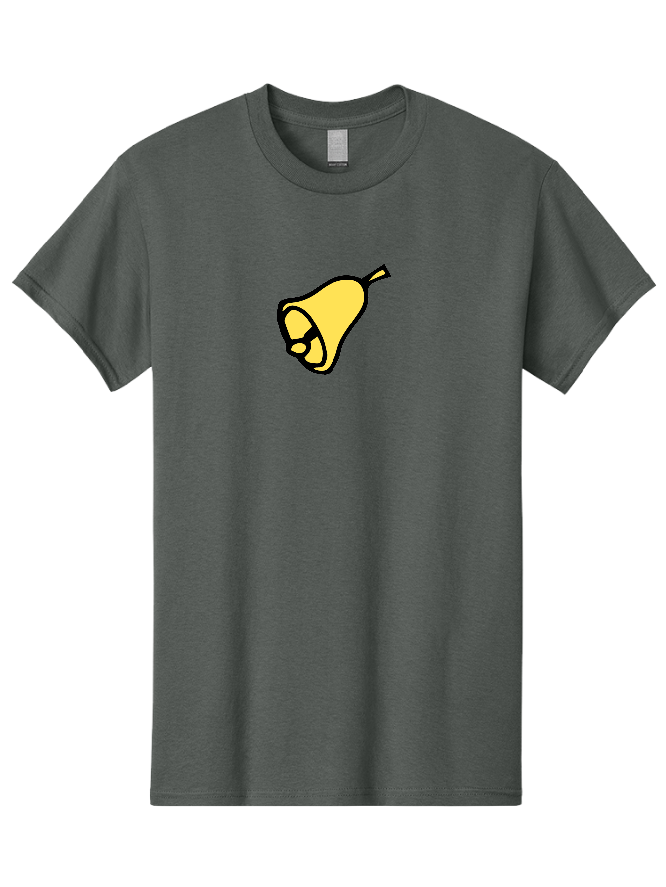 Pear-1 Men'S Graphic Tee, 100% Cotton, Comfortable Casual Summer Wear, Machine Washable, Yellow Pear Fruit, Simple Illustration, Cartoon Style, Bold Black Outline, Sweet Pear, Digital Art, Yellow Fruit Aab029 3
