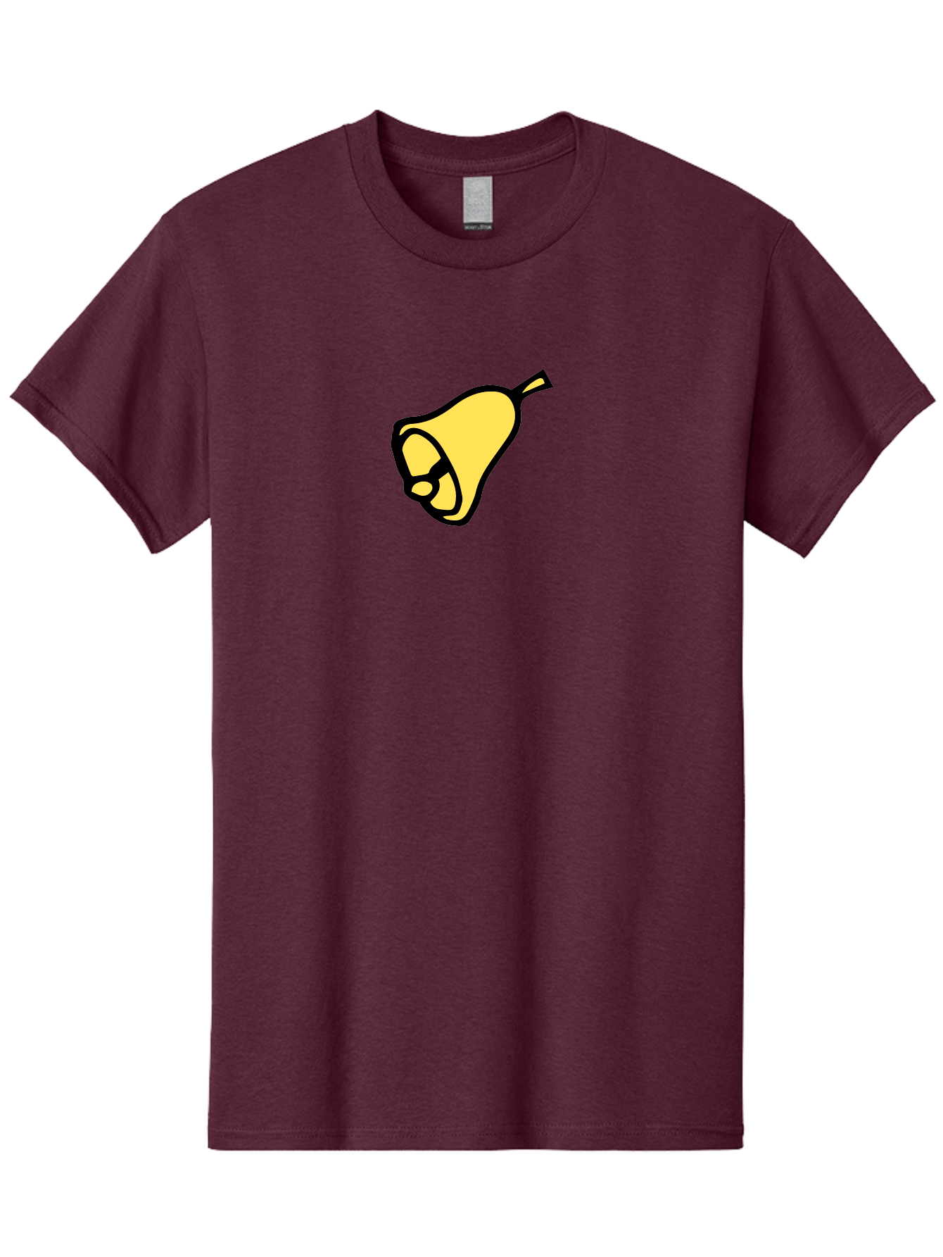 Pear-1 Men'S Graphic Tee, 100% Cotton, Comfortable Casual Summer Wear, Machine Washable, Yellow Pear Fruit, Simple Illustration, Cartoon Style, Bold Black Outline, Sweet Pear, Digital Art, Yellow Fruit Aab029 13