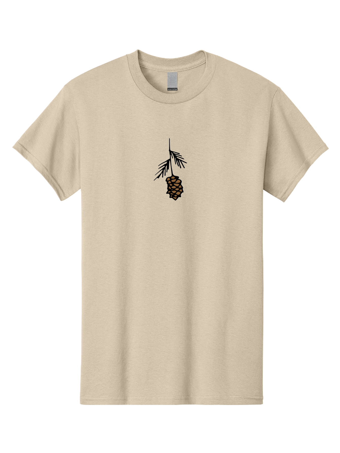 Pine-Cone Men'S Graphic Tee, 100% Cotton, Comfortable Casual Summer Wear, Machine Washable, Pine Cone, Evergreen Tree, Nature Illustration, Forest Elements, Botanical Art, Brown Pinecone, Black Outline, Simple Design, Natural Symbol Aab039 27