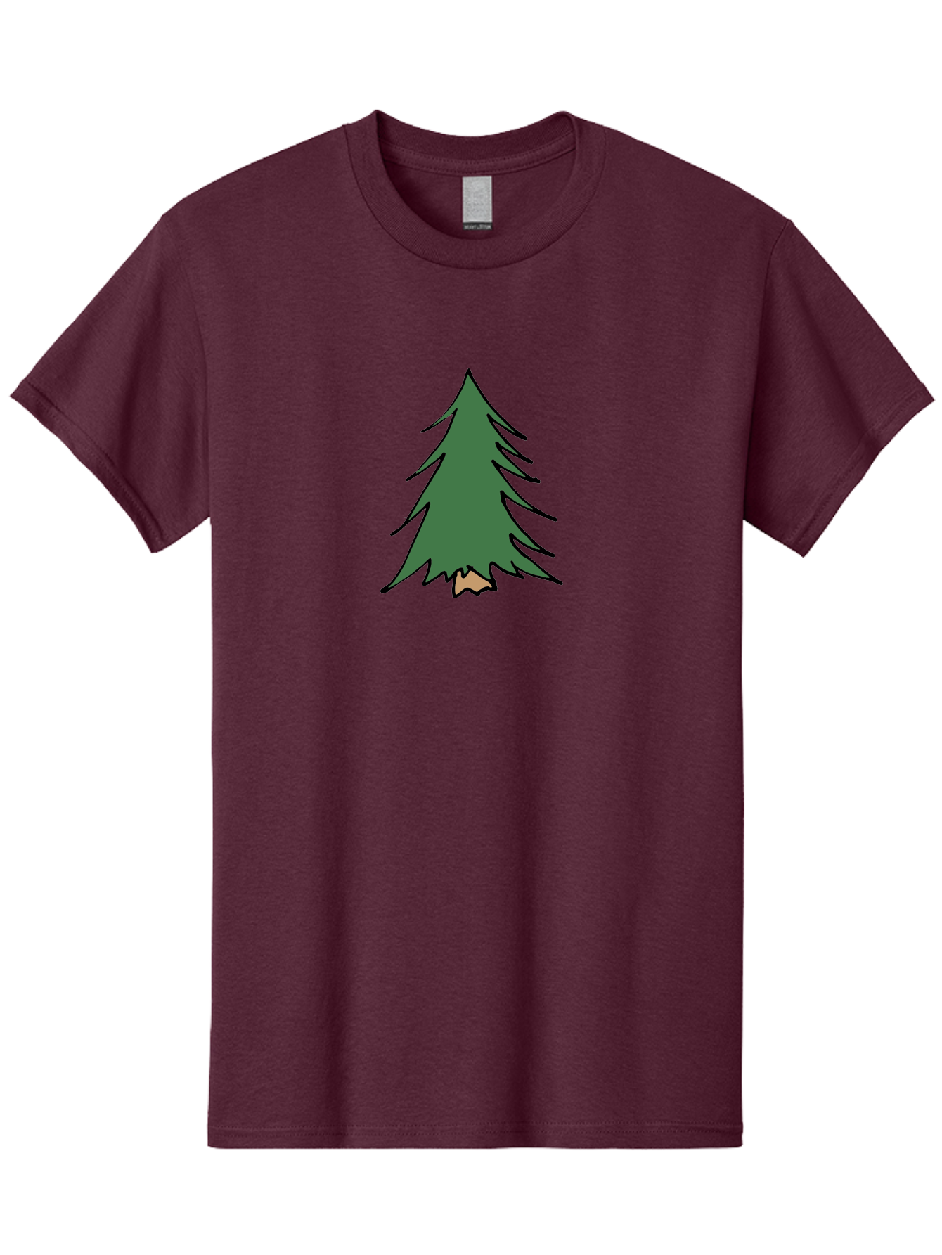 Pine-Tree-1 Men'S Graphic Tee, 100% Cotton, Comfortable Casual Summer Wear, Machine Washable, Evergreen Tree, Simple Design, Cartoon Style, Forest Illustration, Nature Graphic, Stylized Pine, Fir Tree, Minimalist Art Aab040 13