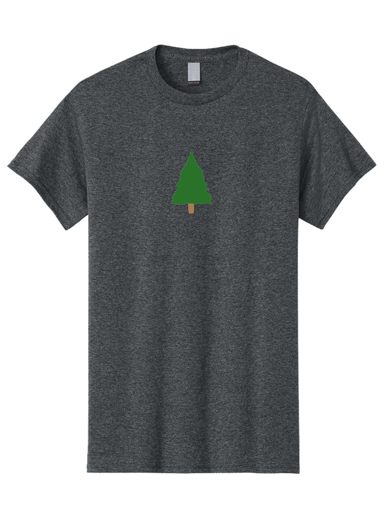 Pine-Tree-3 Men'S Graphic Tee, 100% Cotton, Comfortable Casual Summer Wear, Machine Washable, Simple Pine Tree, Cartoon Style, Evergreen Tree, Conical Shape, Brown Trunk, Digital Art, Minimalist Design Aab042 7