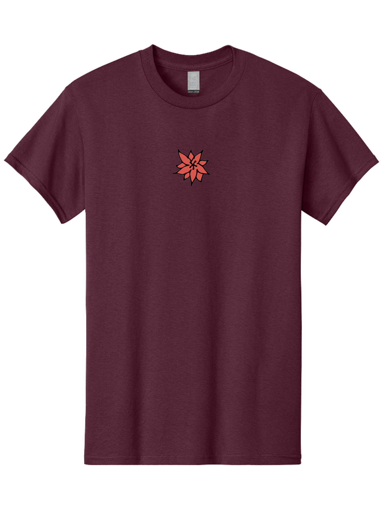 Poinsettia-1 Men'S Graphic Tee, 100% Cotton, Comfortable Casual Summer Wear, Machine Washable, Red Poinsettia Flower, Festive Holiday Decor, Christmas Flower, Holiday Decoration, Symbolic Plant, Winter Flowers, Botanical Illustration Aab046 19