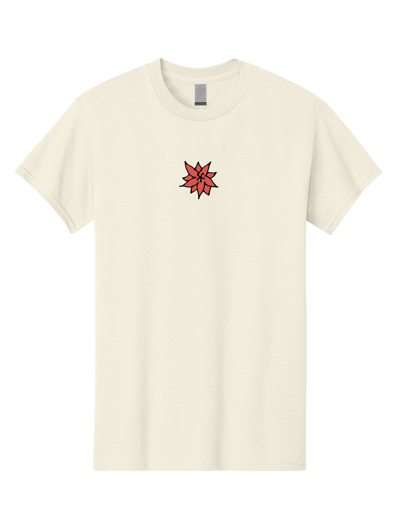 Poinsettia-1 Men'S Graphic Tee, 100% Cotton, Comfortable Casual Summer Wear, Machine Washable, Red Poinsettia Flower, Festive Holiday Decor, Christmas Flower, Holiday Decoration, Symbolic Plant, Winter Flowers, Botanical Illustration Aab046 5