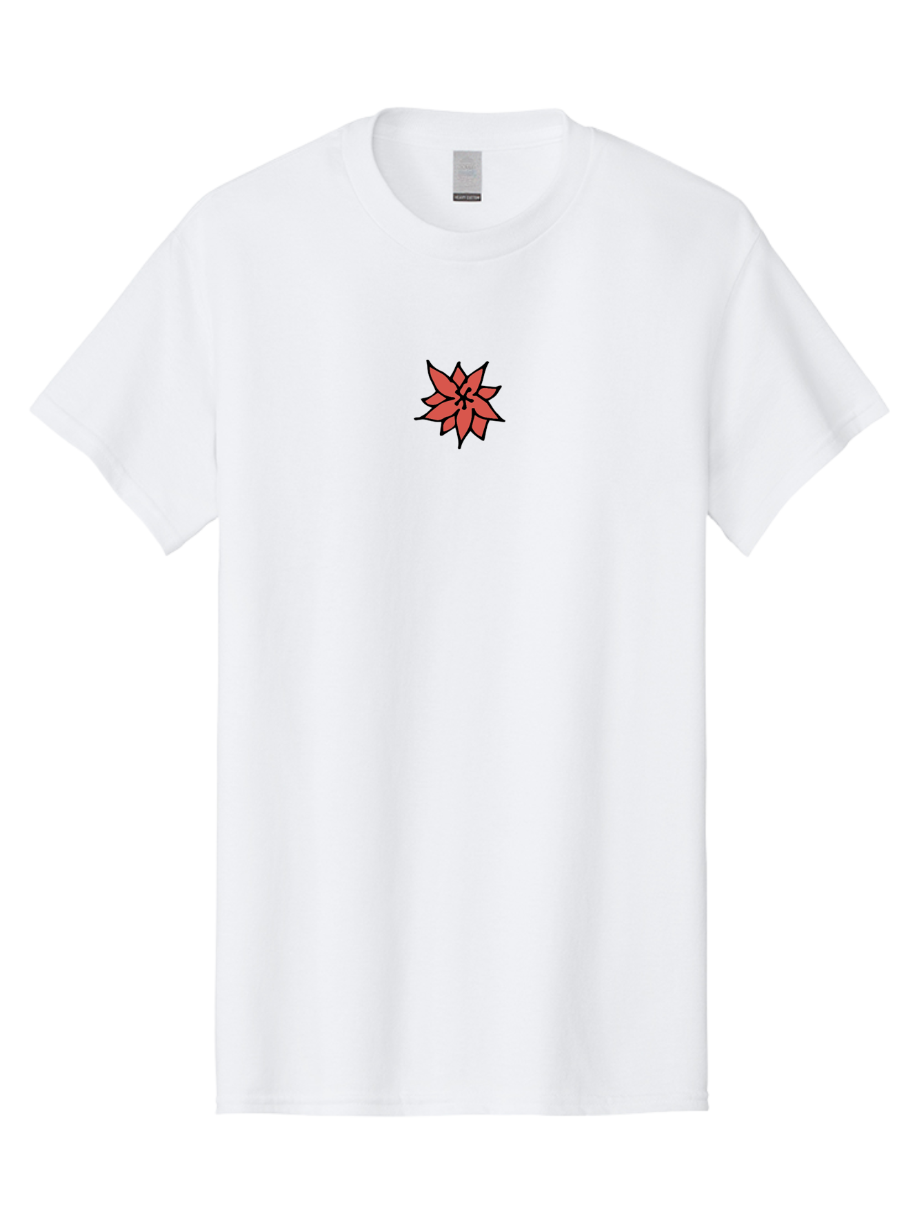 Poinsettia-1 Men'S Graphic Tee, 100% Cotton, Comfortable Casual Summer Wear, Machine Washable, Red Poinsettia Flower, Festive Holiday Decor, Christmas Flower, Holiday Decoration, Symbolic Plant, Winter Flowers, Botanical Illustration Aab046 17
