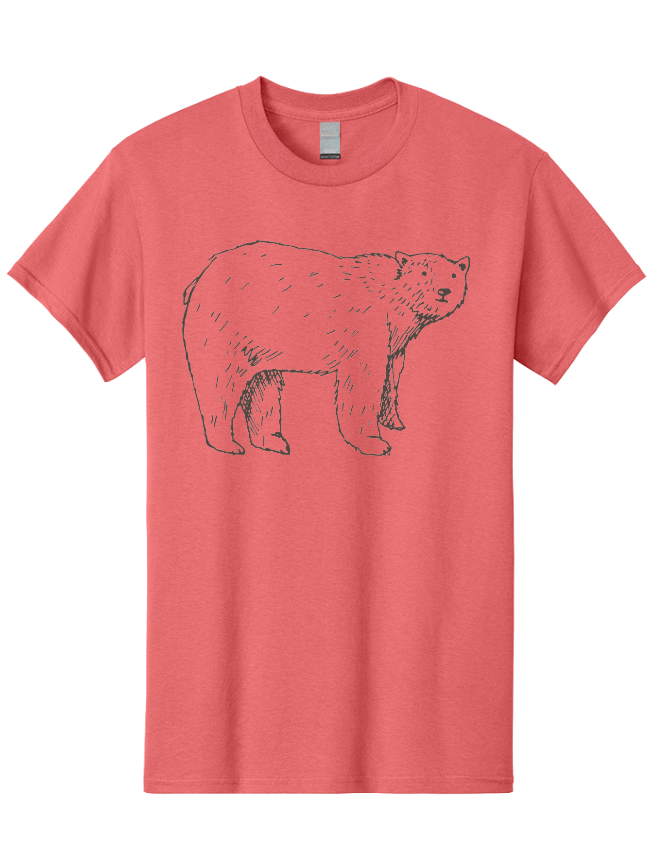 Polar-Bear Men'S Graphic Tee, 100% Cotton, Comfortable Casual Summer Wear, Machine Washable, Illustrated Bear, Wildlife Art, Hand Drawn Animal, Simple Line Art, Bear Portrait, Wild Animal Illustration, Minimalist Design Aab053 5