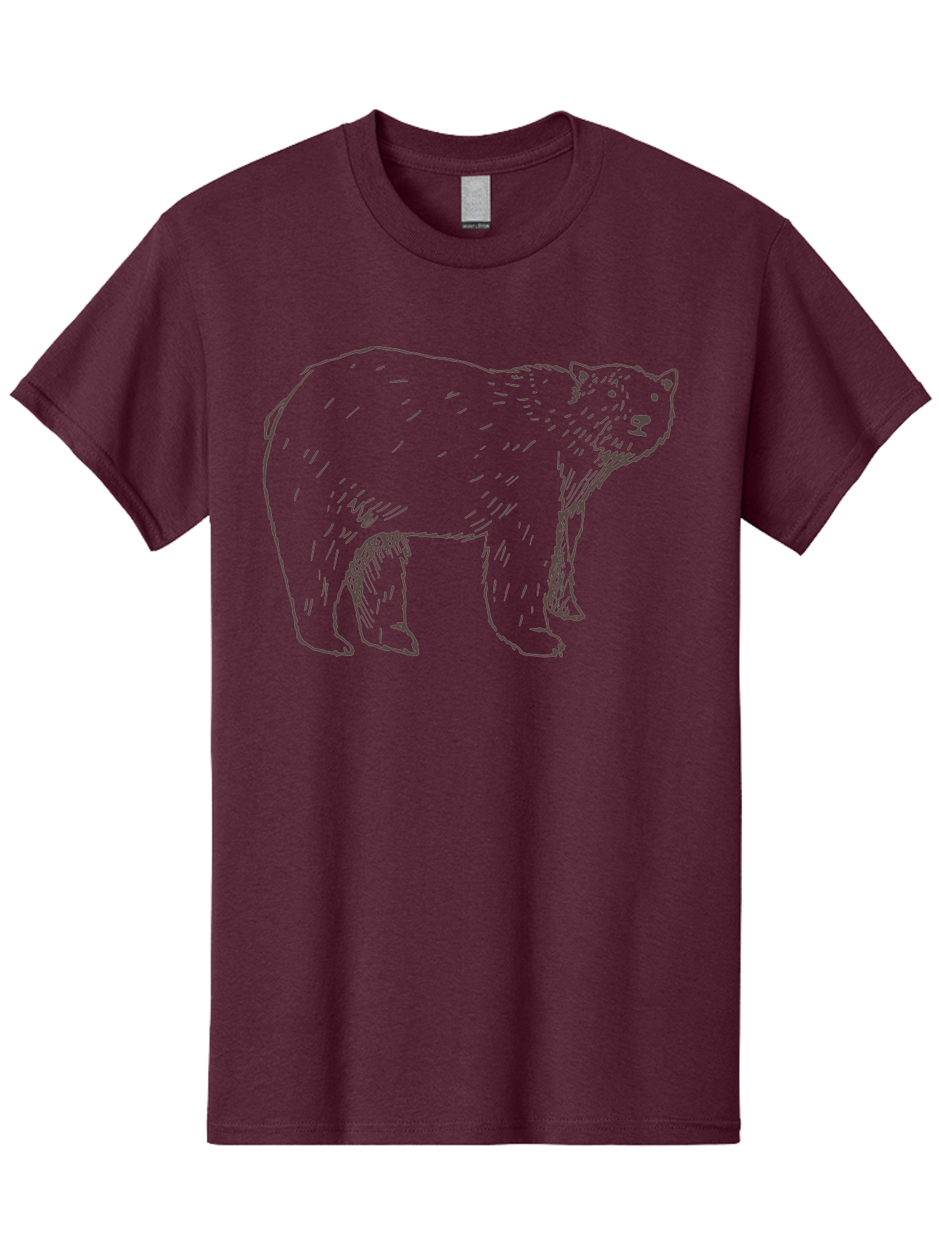 Polar-Bear Men'S Graphic Tee, 100% Cotton, Comfortable Casual Summer Wear, Machine Washable, Illustrated Bear, Wildlife Art, Hand Drawn Animal, Simple Line Art, Bear Portrait, Wild Animal Illustration, Minimalist Design Aab053 13