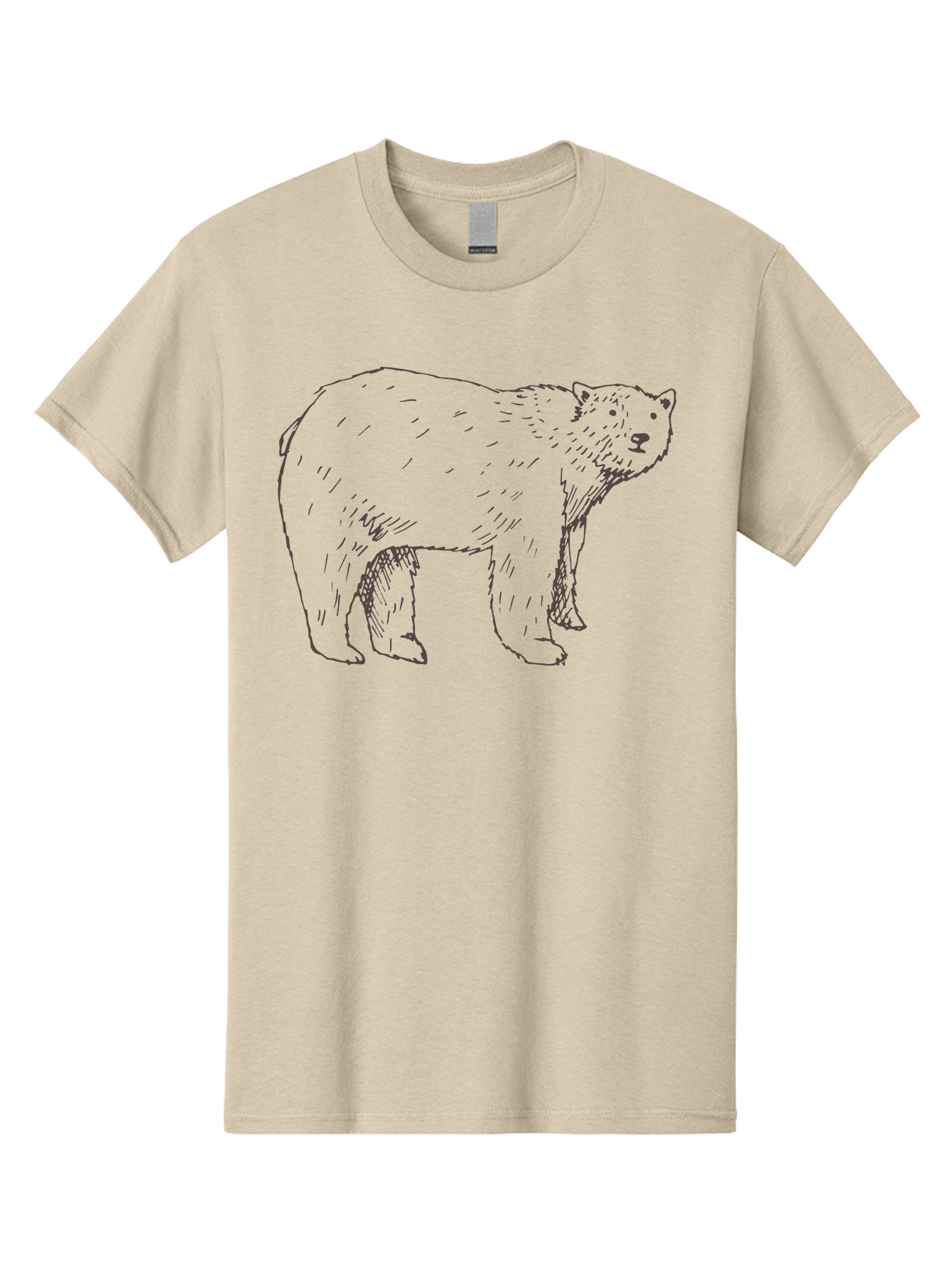 Polar-Bear Men'S Graphic Tee, 100% Cotton, Comfortable Casual Summer Wear, Machine Washable, Illustrated Bear, Wildlife Art, Hand Drawn Animal, Simple Line Art, Bear Portrait, Wild Animal Illustration, Minimalist Design Aab053 27