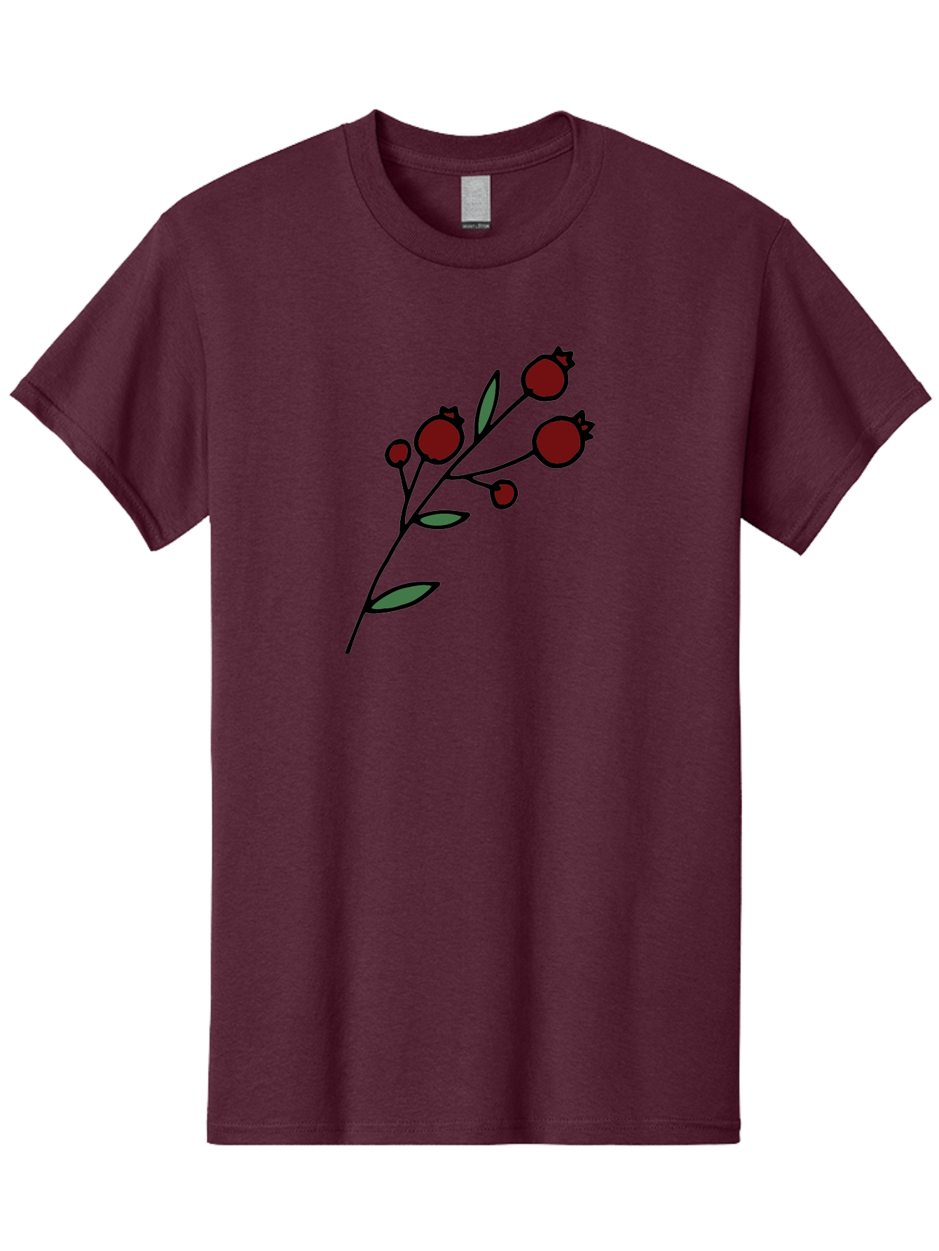 Pomegranate Men'S Graphic Tee, 100% Cotton, Comfortable Casual Summer Wear, Machine Washable, Poppies, Red Flowers, Simple Illustration, Floral Design, Minimalist Art, Cartoon Style, Poppy Flowers, Botanical Illustration, Red Poppies Aab054 13