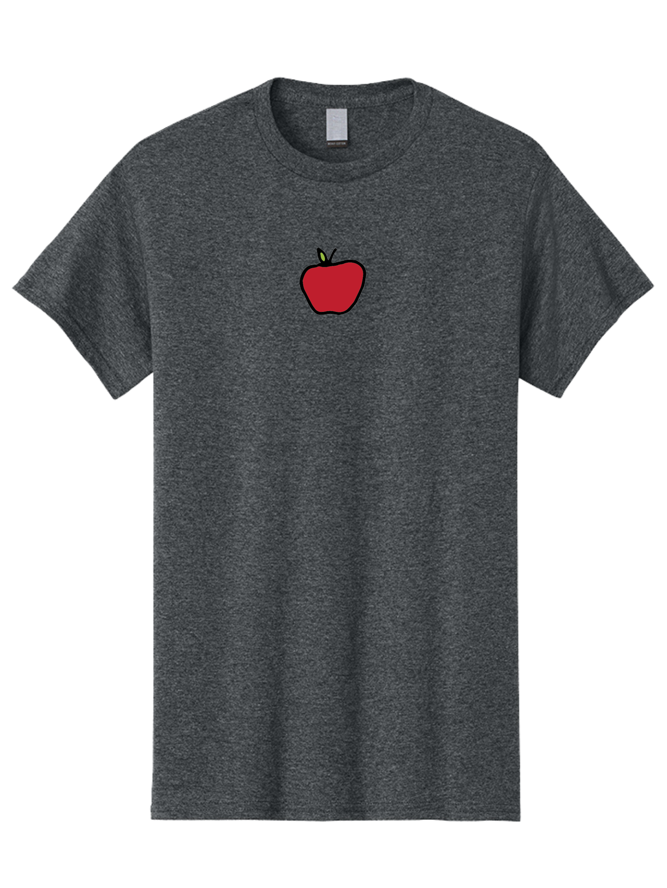Red-Apple Men'S Graphic Tee, 100% Cotton, Comfortable Casual Summer Wear, Machine Washable, Red Apple, Simple Drawing, Bold Lines, Cartoon Style, Fruit Illustration, Minimalist Design, Digital Art, Apple Graphic Aab063 7