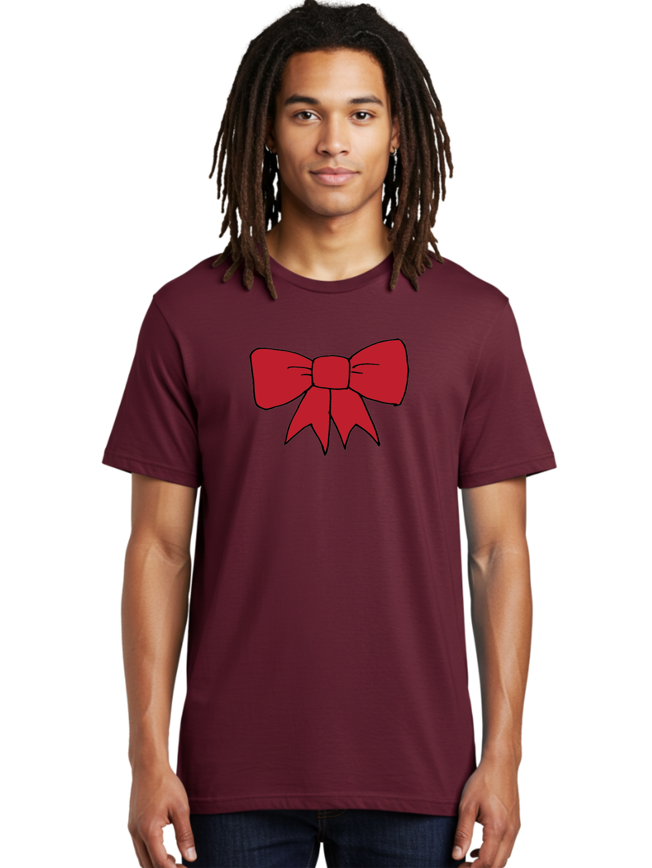 Red-Bow-4 Men'S Graphic Tee, 100% Cotton, Comfortable Casual Summer Wear, Machine Washable, Red Bow, Gift Decoration, Festive Symbol, Ribbon Accessory, Holiday Decor, Christmas Gift, Elegant Design Aab069 10