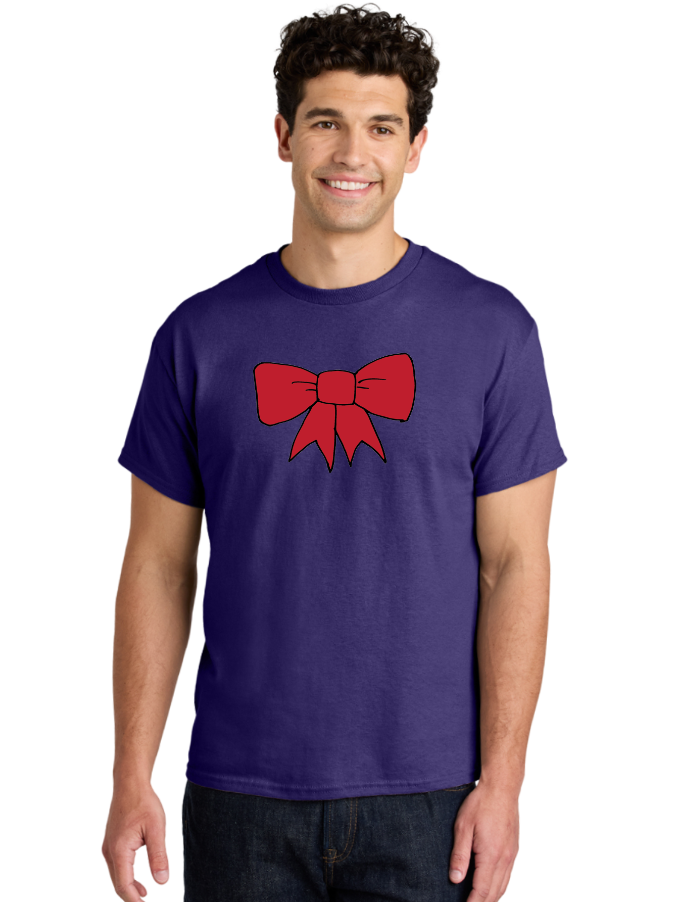 Red-Bow-4 Men'S Graphic Tee, 100% Cotton, Comfortable Casual Summer Wear, Machine Washable, Red Bow, Gift Decoration, Festive Symbol, Ribbon Accessory, Holiday Decor, Christmas Gift, Elegant Design Aab069 30