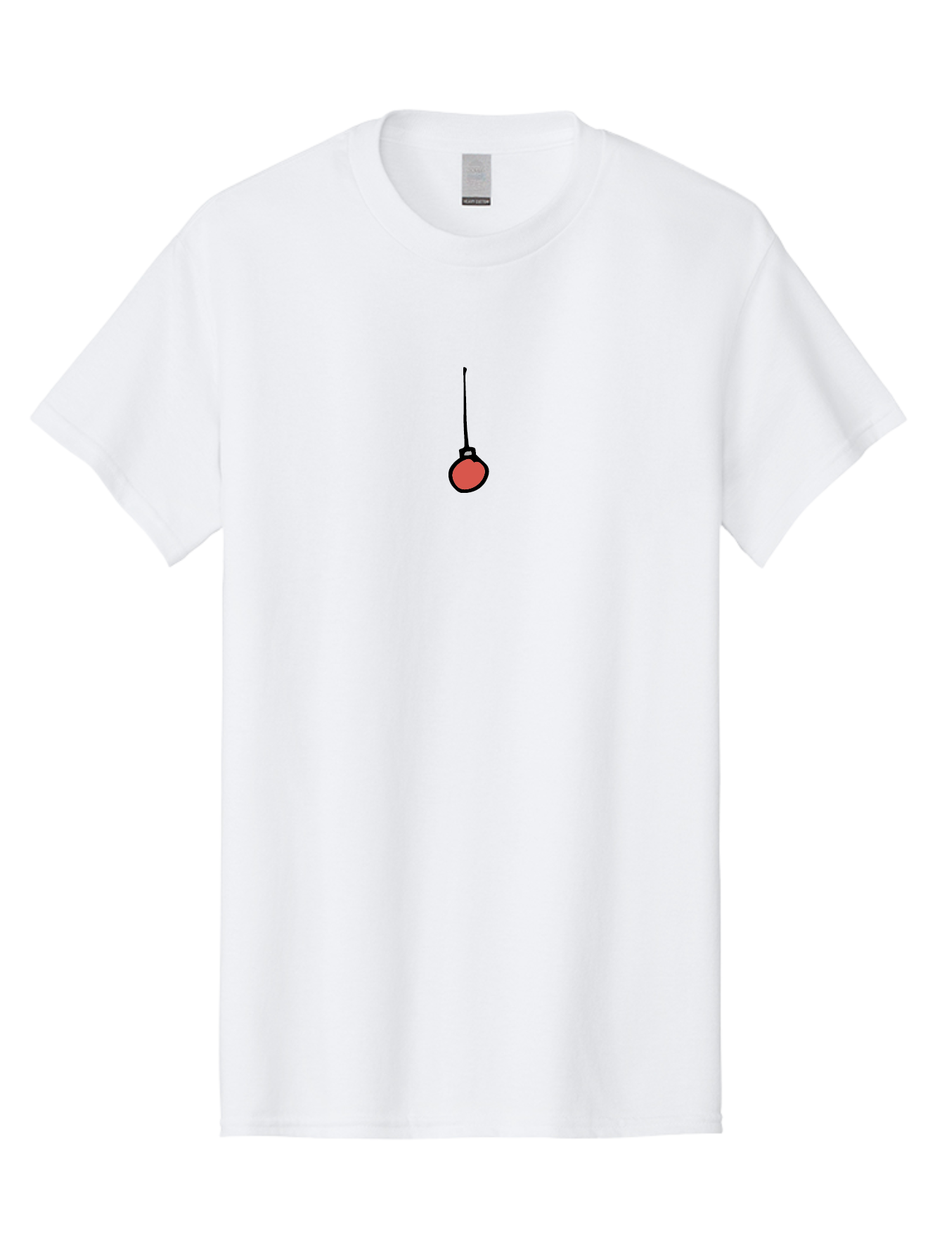 Red-Christmas-Bauble Men'S Graphic Tee, 100% Cotton, Comfortable Casual Summer Wear, Machine Washable, Christmas Ornament, Red Bauble, Festive Decoration, Hanging Decoration, Simple Design, Minimalist Style, Holiday Decor Aab071 19