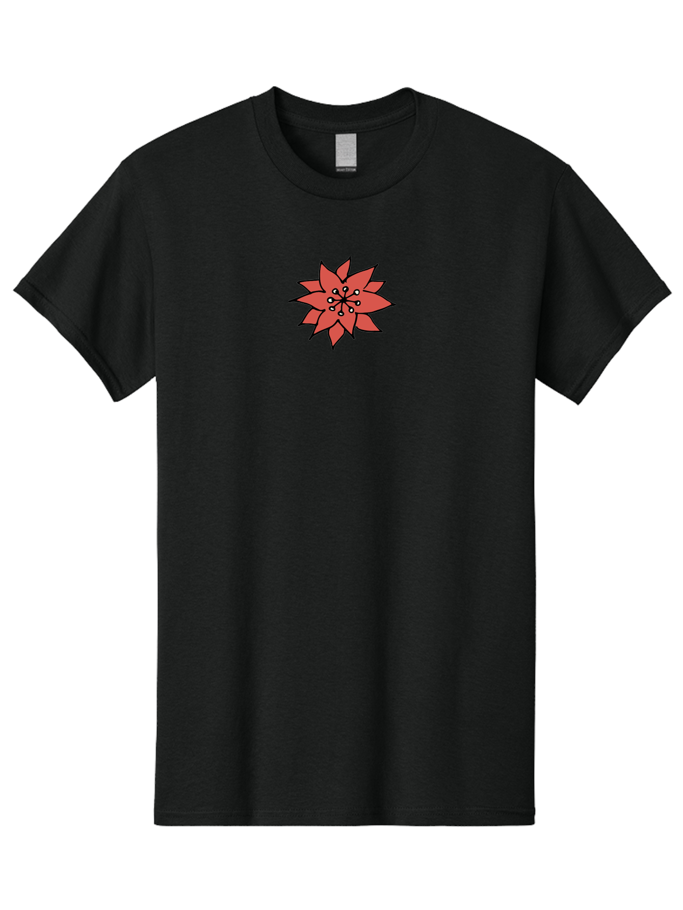 Red-Flower-1 Men'S Graphic Tee, 100% Cotton, Comfortable Casual Summer Wear, Machine Washable, Red Flower Illustration, Floral Design, Minimalist Art, Botanical Graphic, Simple Shapes, Stylized Bloom, Graphic Design Element Aab079 1