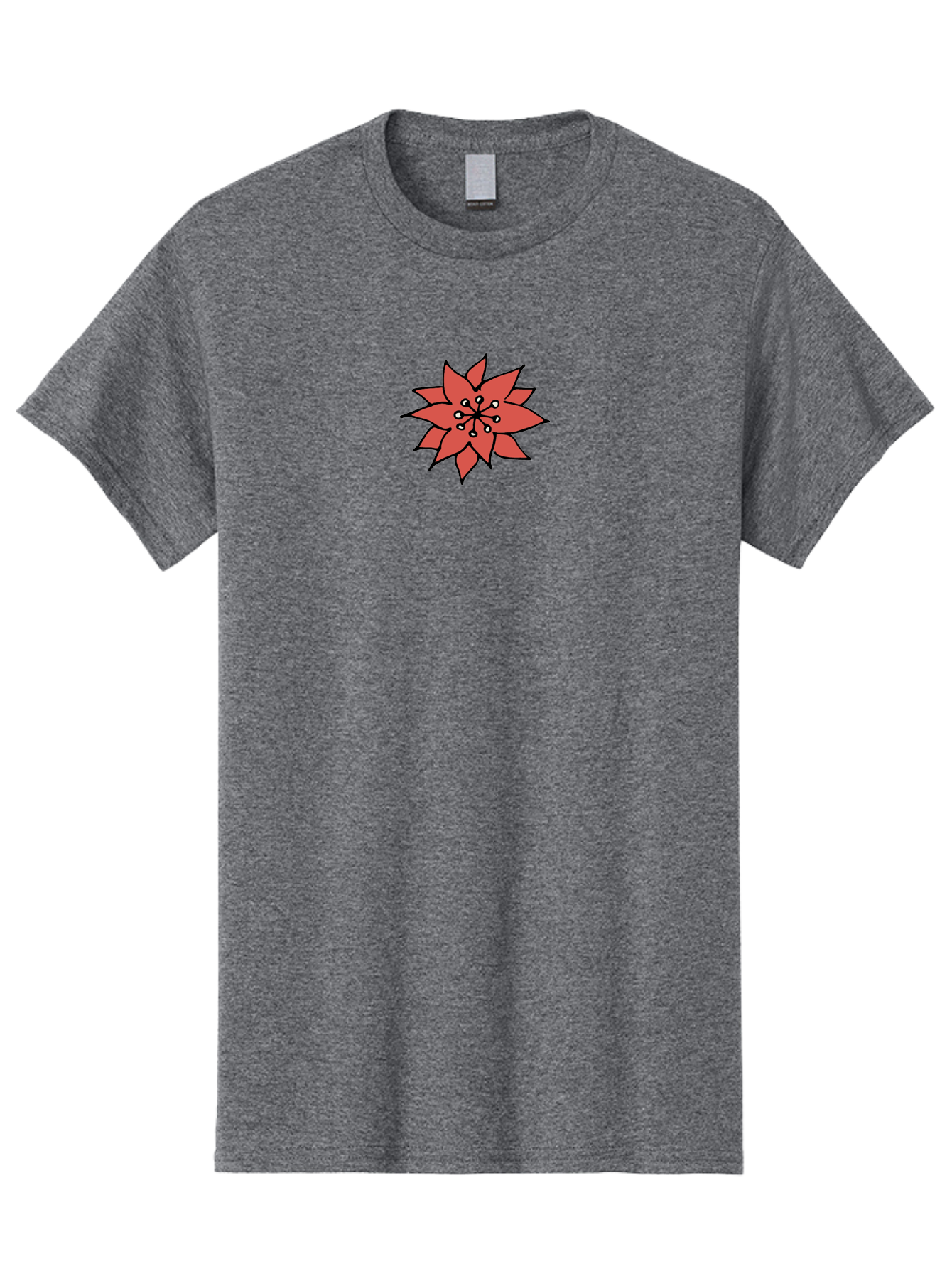 Red-Flower-1 Men'S Graphic Tee, 100% Cotton, Comfortable Casual Summer Wear, Machine Washable, Red Flower Illustration, Floral Design, Minimalist Art, Botanical Graphic, Simple Shapes, Stylized Bloom, Graphic Design Element Aab079 9