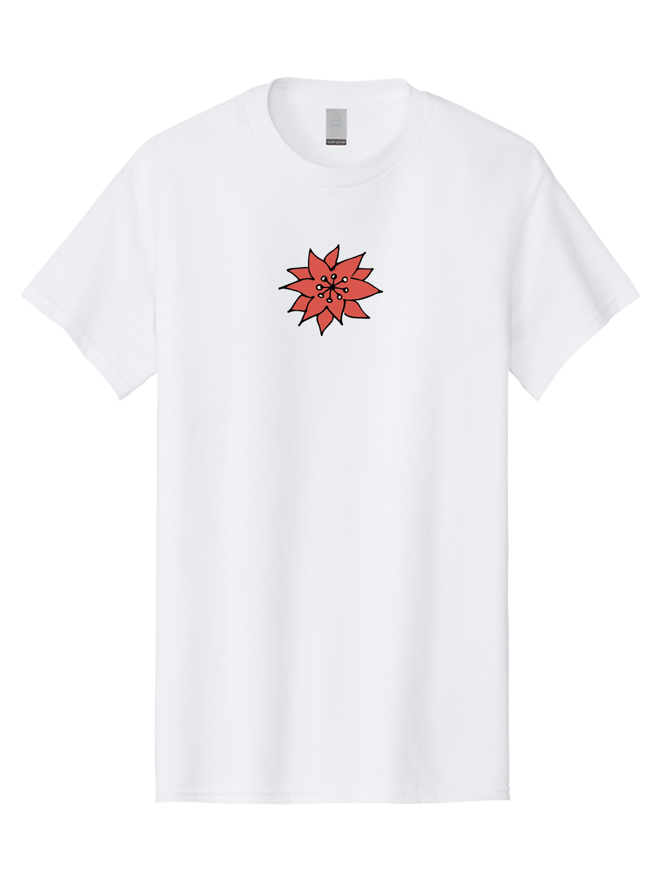Red-Flower-1 Men'S Graphic Tee, 100% Cotton, Comfortable Casual Summer Wear, Machine Washable, Red Flower Illustration, Floral Design, Minimalist Art, Botanical Graphic, Simple Shapes, Stylized Bloom, Graphic Design Element Aab079 29