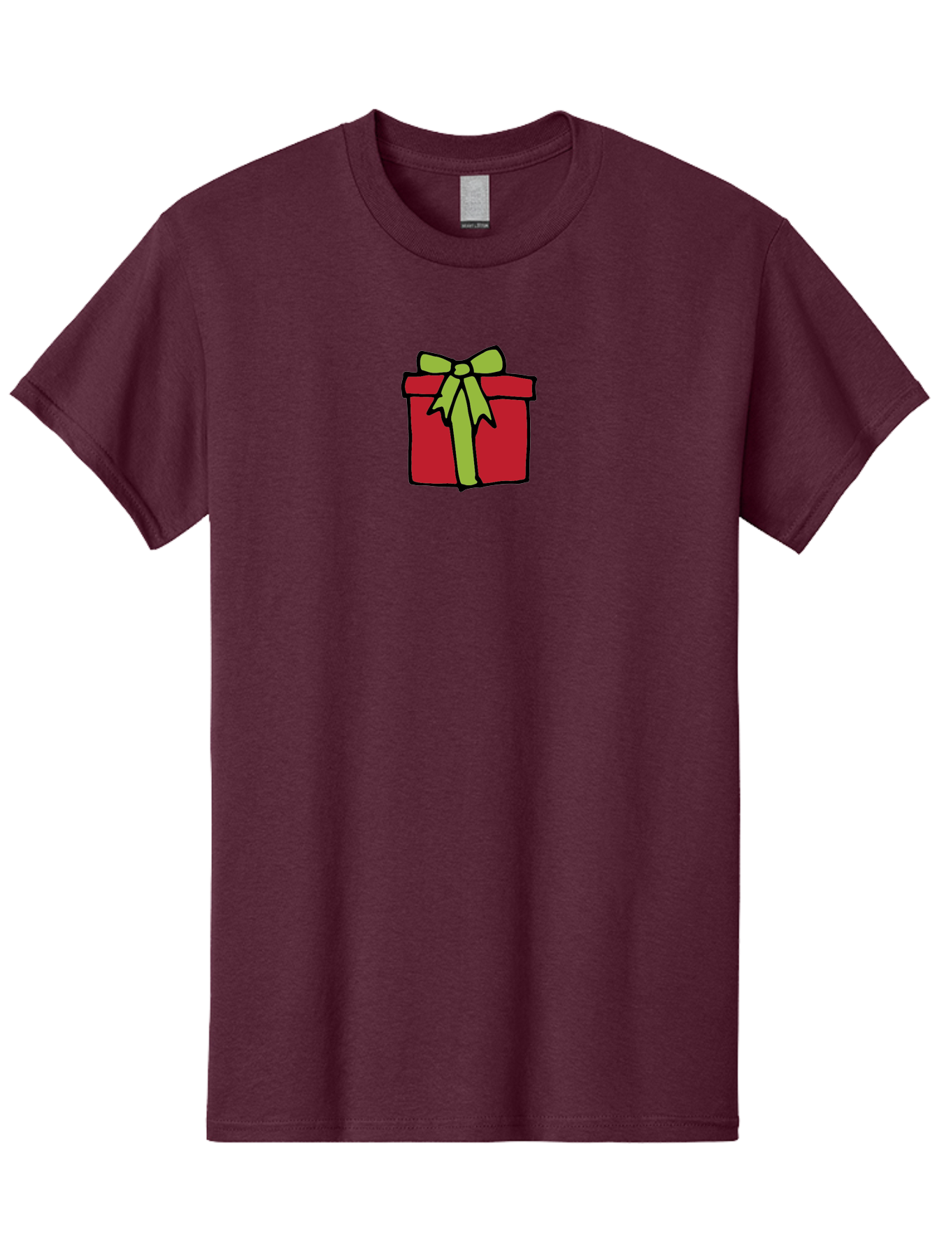 Red-Gift-Box-1 Men'S Graphic Tee, 100% Cotton, Comfortable Casual Summer Wear, Machine Washable, Red Gift Box, Green Ribbon, Present, Gift, Holiday Season, Festive, Celebration, Birthday, Wrapped Gift, Cartoon Style Aab081 13