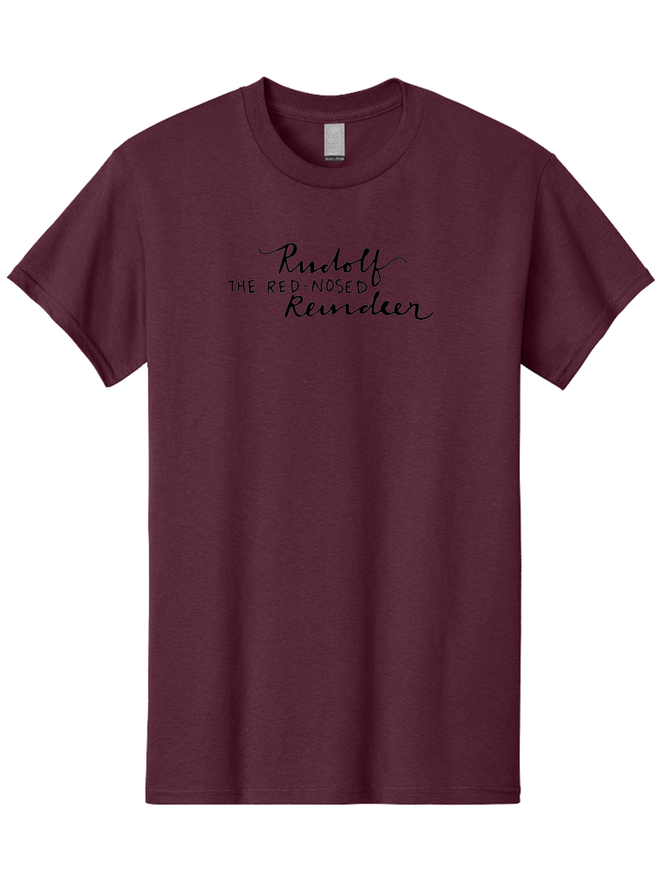 Rudolf-The-Red-Nosed-Reindeer Men'S Graphic Tee, 100% Cotton, Comfortable Casual Summer Wear, Machine Washable, Rudolf The Red-Nosed Reindeer, Christmas Classic, Holiday Cheer, Festive Font, Black Typography, Christmas Character Aab089 13