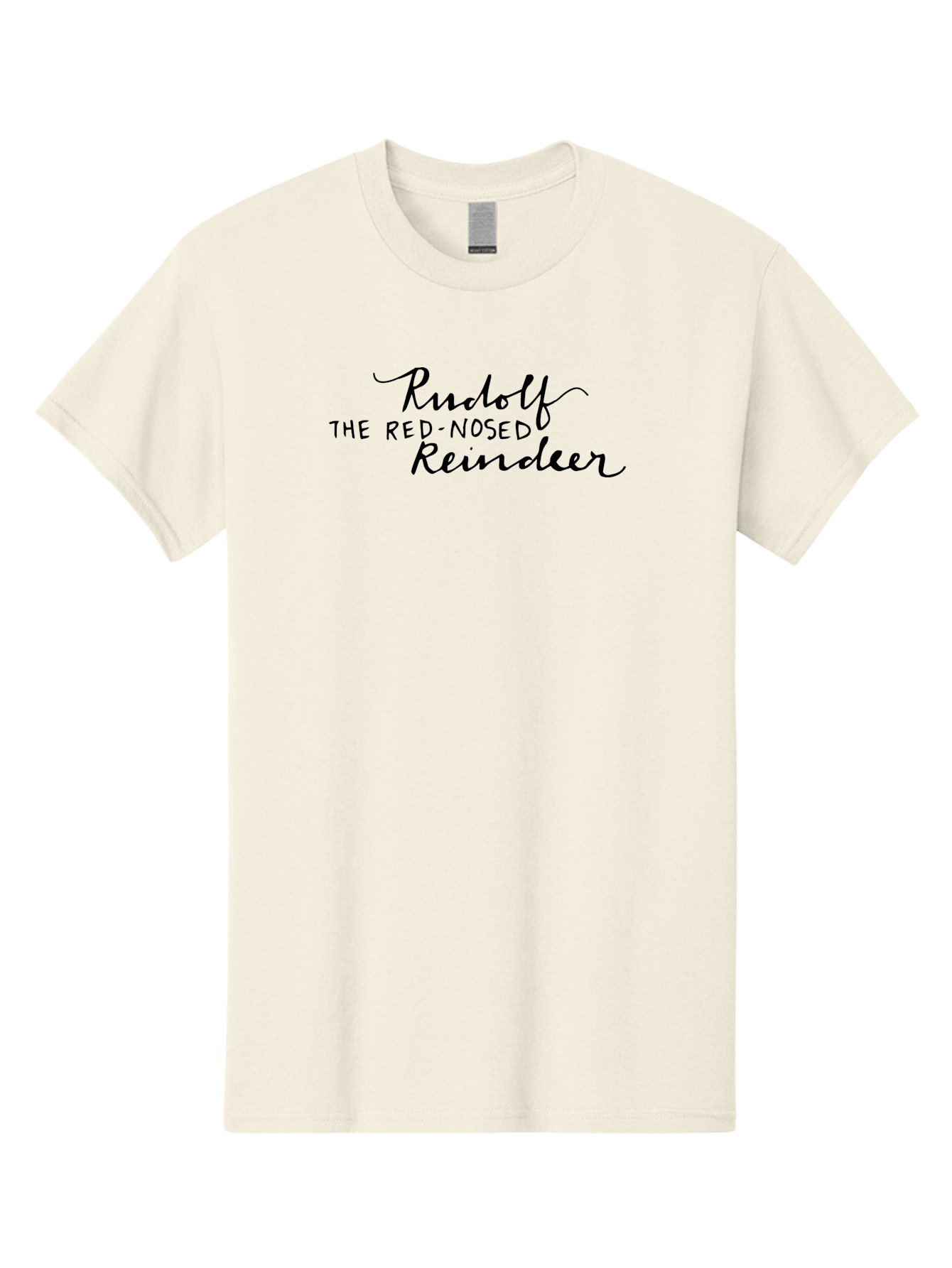 Rudolf-The-Red-Nosed-Reindeer Men'S Graphic Tee, 100% Cotton, Comfortable Casual Summer Wear, Machine Washable, Rudolf The Red-Nosed Reindeer, Christmas Classic, Holiday Cheer, Festive Font, Black Typography, Christmas Character Aab089 9