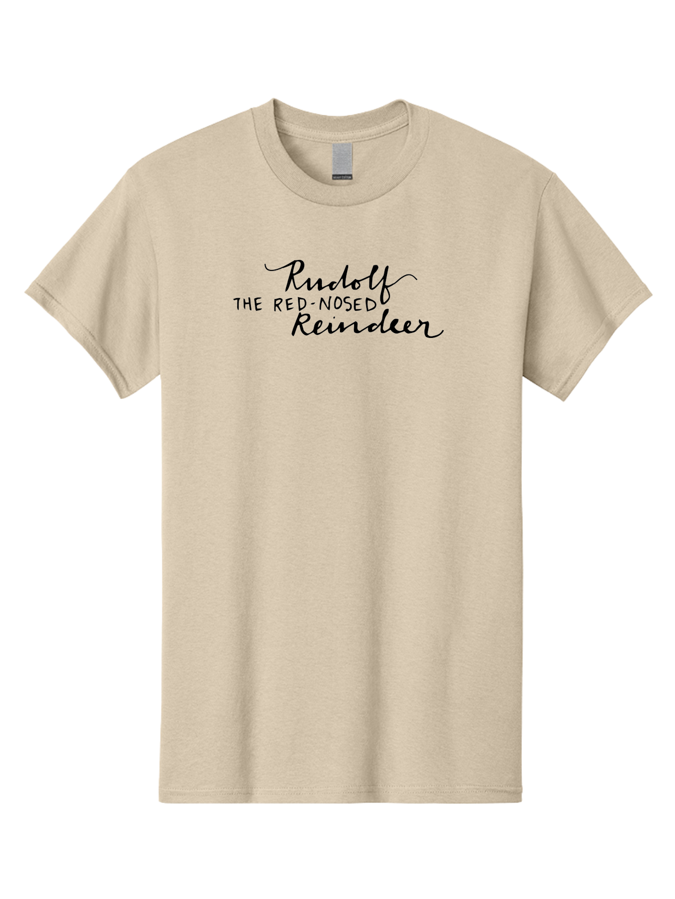 Rudolf-The-Red-Nosed-Reindeer Men'S Graphic Tee, 100% Cotton, Comfortable Casual Summer Wear, Machine Washable, Rudolf The Red-Nosed Reindeer, Christmas Classic, Holiday Cheer, Festive Font, Black Typography, Christmas Character Aab089 15