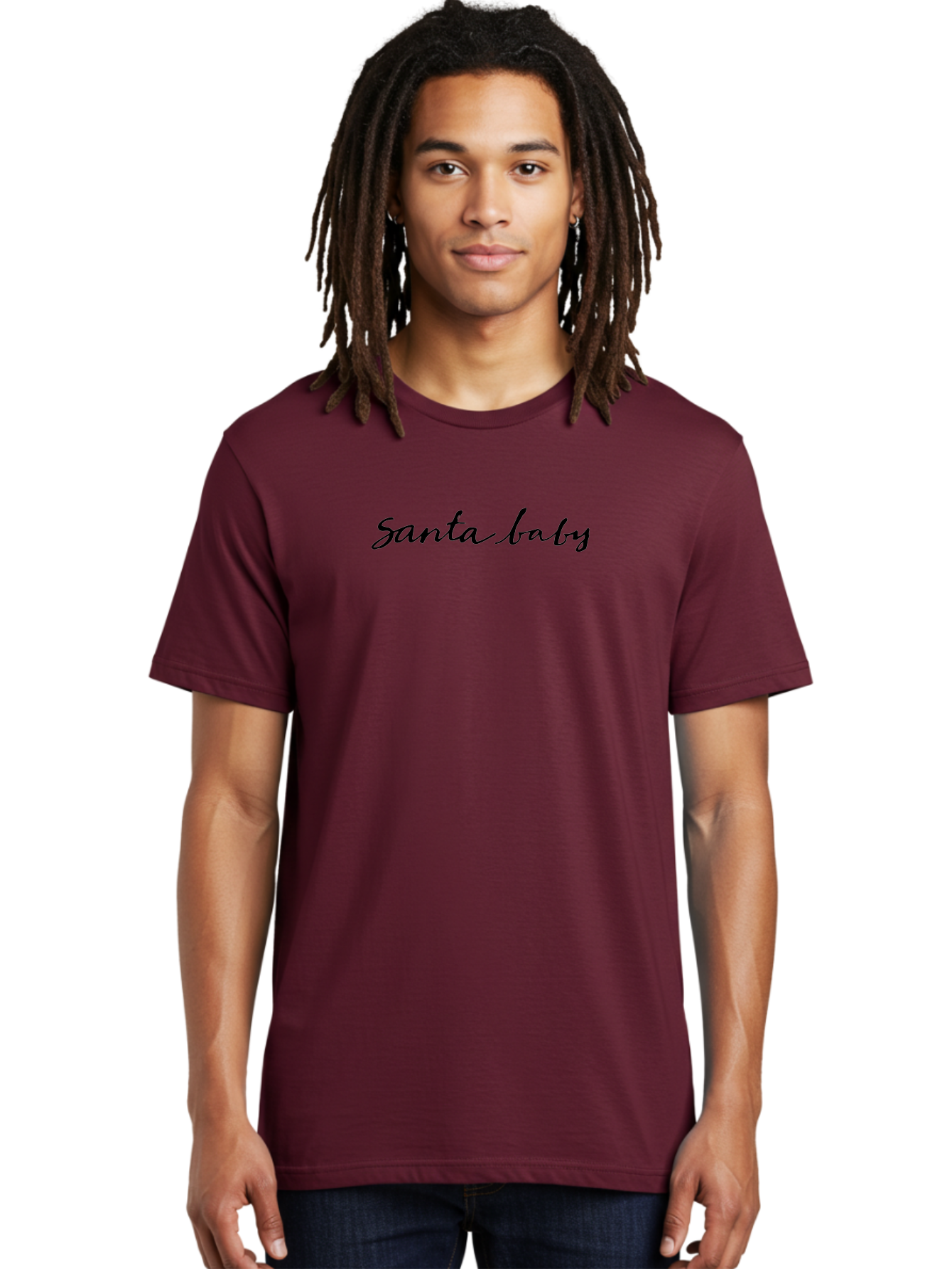 Santa-Baby-1 Men'S Graphic Tee, 100% Cotton, Comfortable Casual Summer Wear, Machine Washable, Santa Baby, Christmas Theme, Holiday Graphics, Festive Design, Winter Season, Cursive Text, Black Font, Christmas Gifts Aab091 8