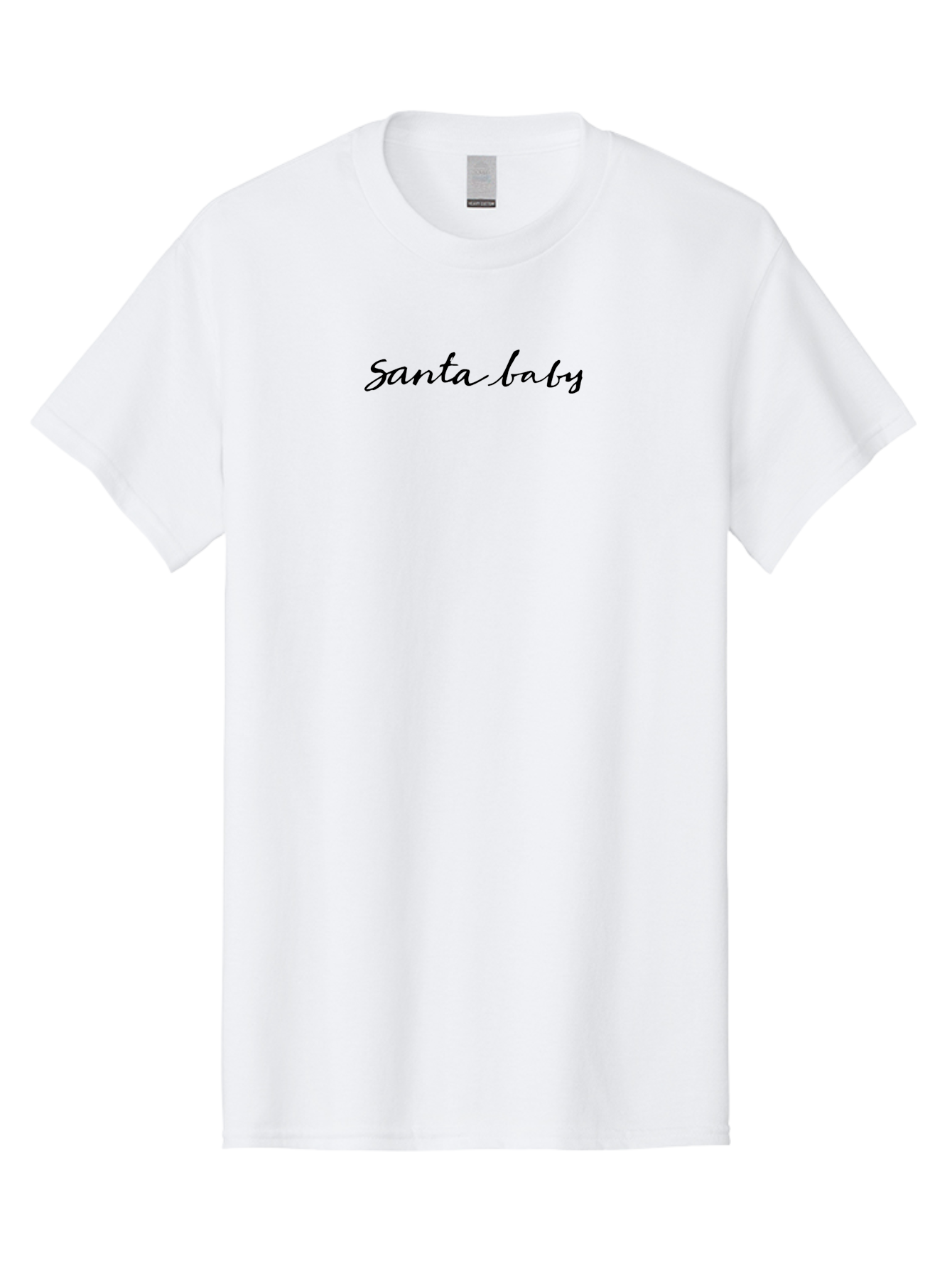 Santa-Baby-1 Men'S Graphic Tee, 100% Cotton, Comfortable Casual Summer Wear, Machine Washable, Santa Baby, Christmas Theme, Holiday Graphics, Festive Design, Winter Season, Cursive Text, Black Font, Christmas Gifts Aab091 17