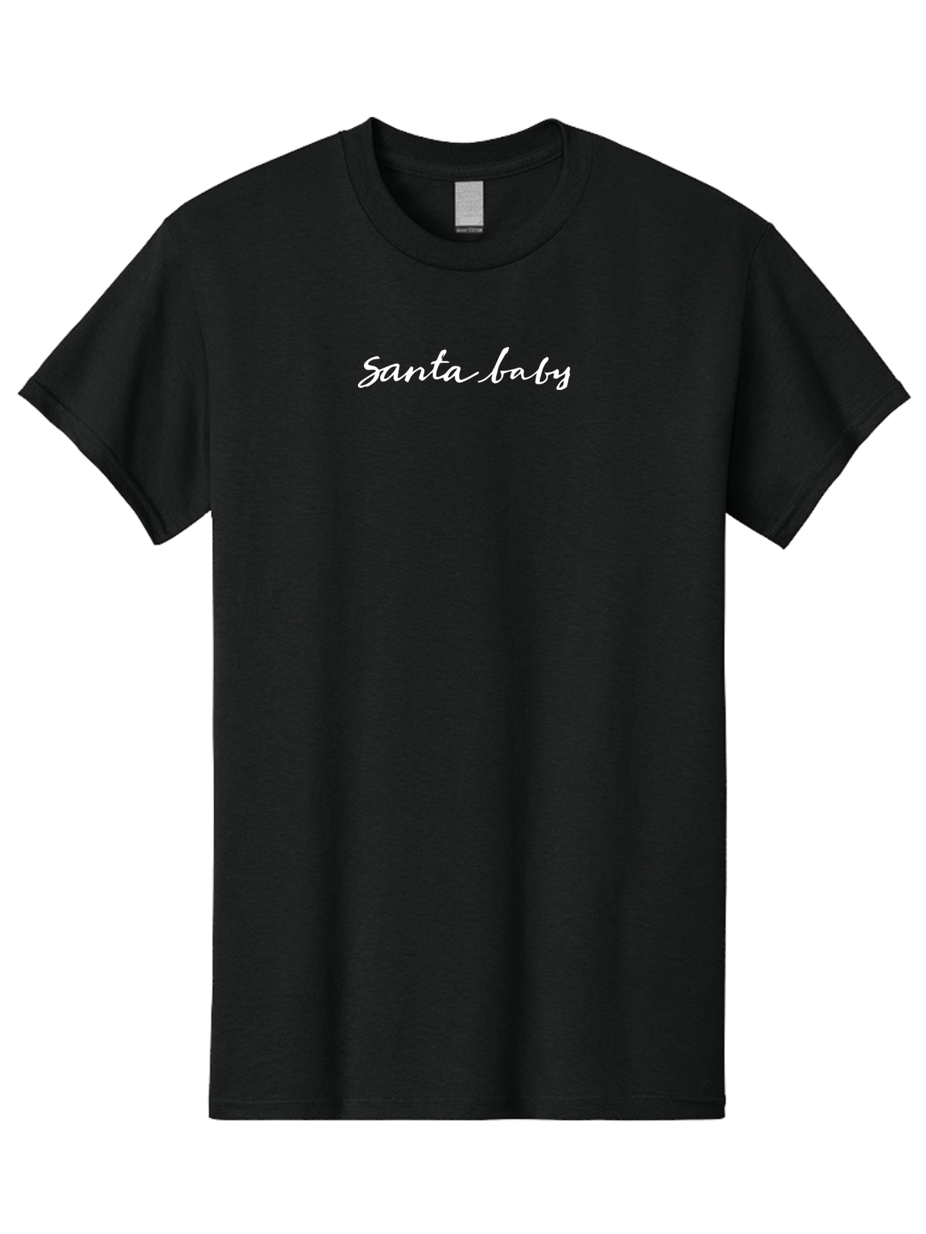 Santa-Baby Men'S Graphic Tee, 100% Cotton, Comfortable Casual Summer Wear, Machine Washable, Santa Baby, Christmas Phrase, Festive Text, White Cursive Font, Holiday Greetings, Seasonal Phrase, Cute Lettering, Merry Christmas Aab092 21