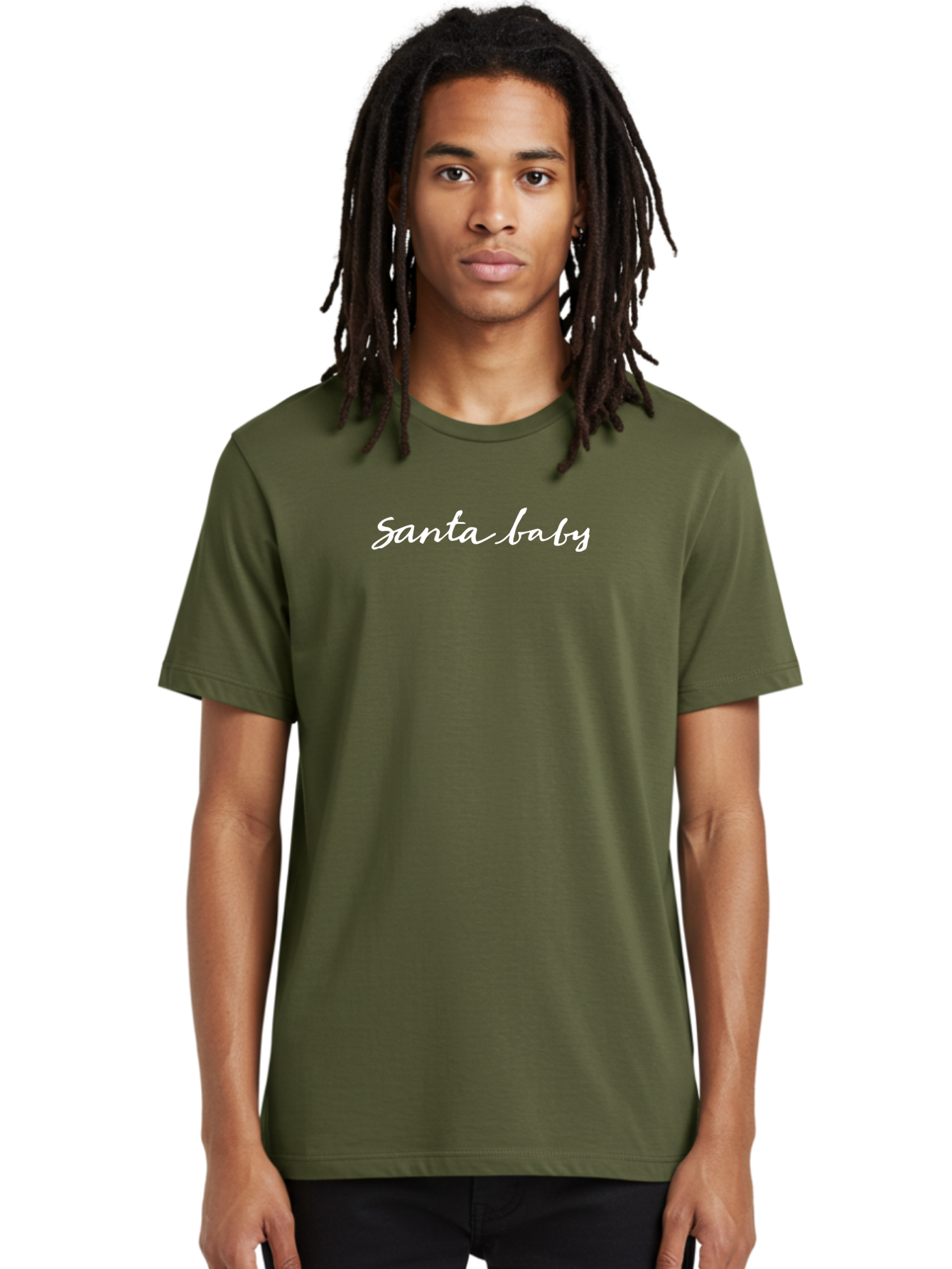 Santa-Baby Men'S Graphic Tee, 100% Cotton, Comfortable Casual Summer Wear, Machine Washable, Santa Baby, Christmas Phrase, Festive Text, White Cursive Font, Holiday Greetings, Seasonal Phrase, Cute Lettering, Merry Christmas Aab092 26
