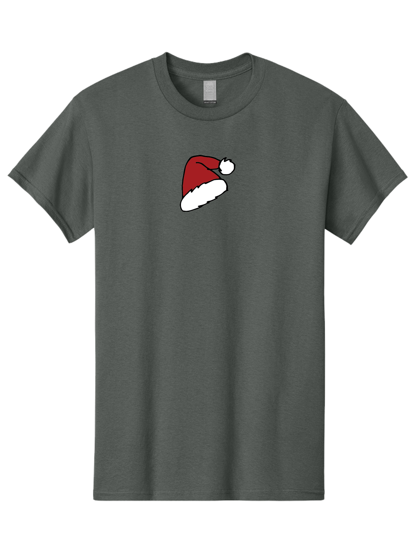 Santa-Hat Men'S Graphic Tee, 100% Cotton, Comfortable Casual Summer Wear, Machine Washable, Red And White Santa Hat, Christmas Accessory, Festive Headwear, Holiday Symbol, Cartoon Illustration, Winter Wear, Seasonal Decoration Aab095 15