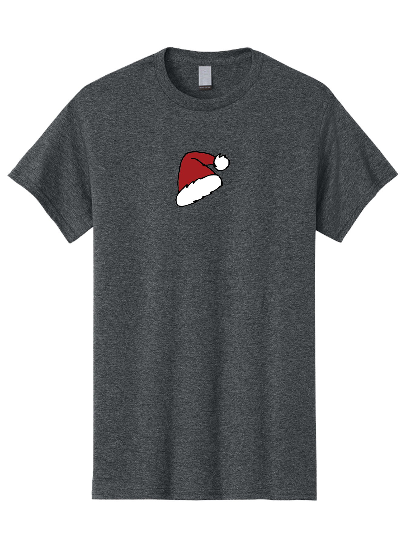 Santa-Hat Men'S Graphic Tee, 100% Cotton, Comfortable Casual Summer Wear, Machine Washable, Red And White Santa Hat, Christmas Accessory, Festive Headwear, Holiday Symbol, Cartoon Illustration, Winter Wear, Seasonal Decoration Aab095 11