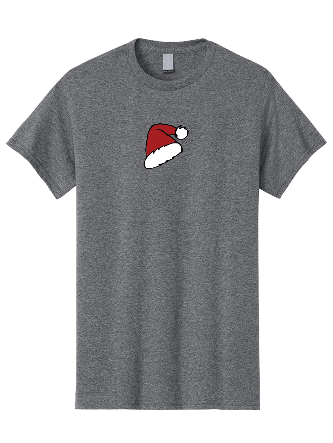 Santa-Hat Men'S Graphic Tee, 100% Cotton, Comfortable Casual Summer Wear, Machine Washable, Red And White Santa Hat, Christmas Accessory, Festive Headwear, Holiday Symbol, Cartoon Illustration, Winter Wear, Seasonal Decoration Aab095 13