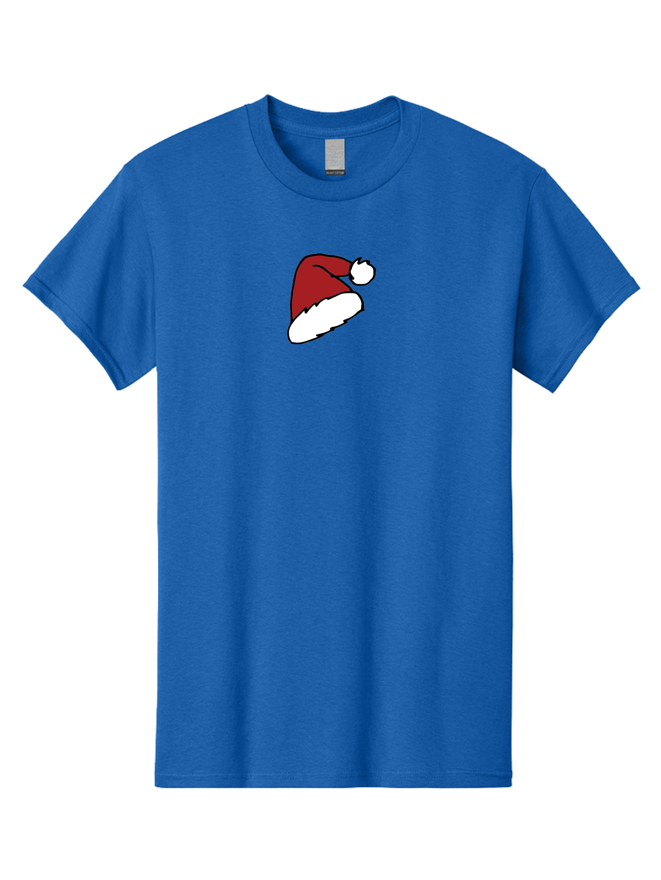 Santa-Hat Men'S Graphic Tee, 100% Cotton, Comfortable Casual Summer Wear, Machine Washable, Red And White Santa Hat, Christmas Accessory, Festive Headwear, Holiday Symbol, Cartoon Illustration, Winter Wear, Seasonal Decoration Aab095 21