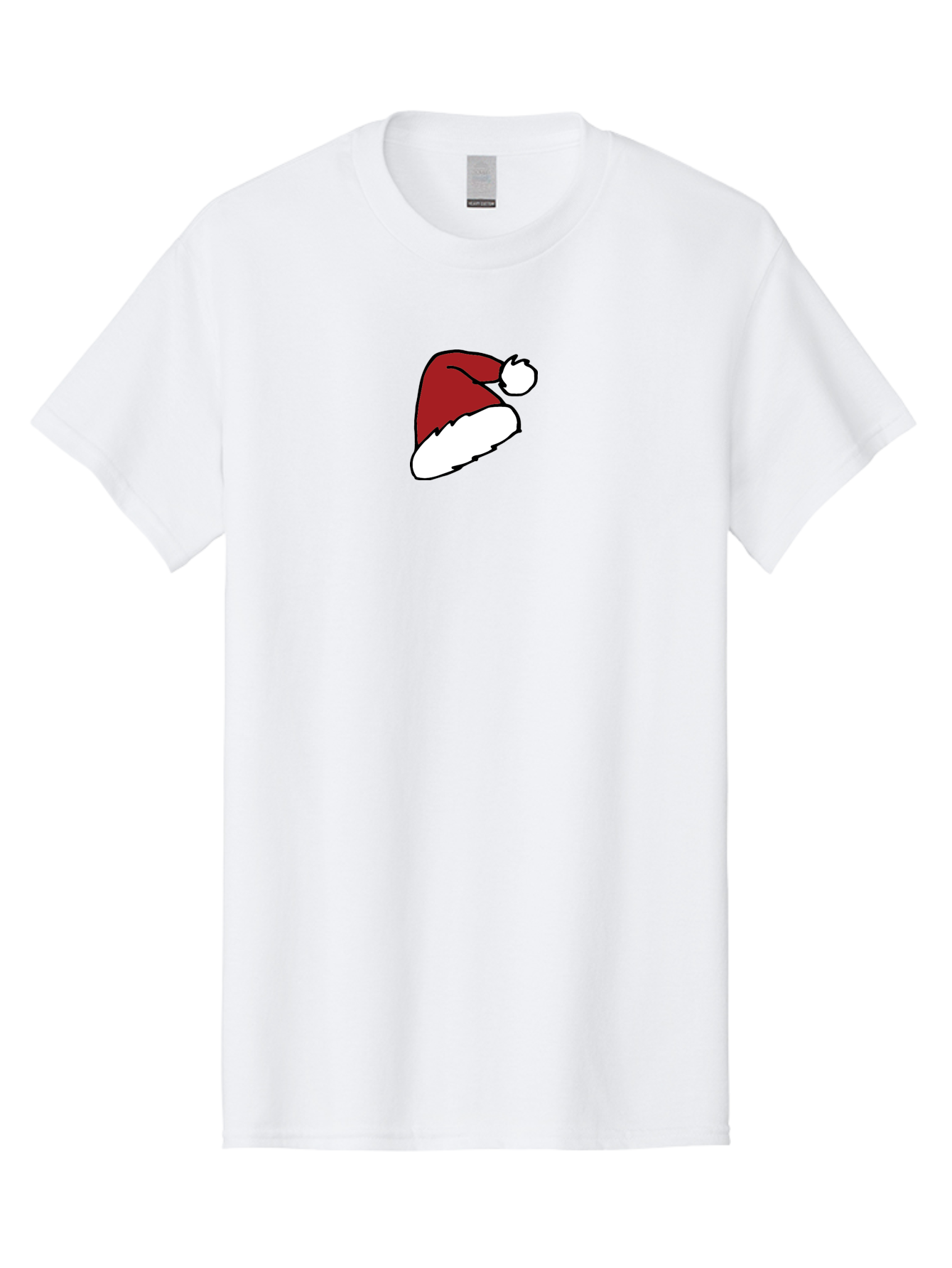 Santa-Hat Men'S Graphic Tee, 100% Cotton, Comfortable Casual Summer Wear, Machine Washable, Red And White Santa Hat, Christmas Accessory, Festive Headwear, Holiday Symbol, Cartoon Illustration, Winter Wear, Seasonal Decoration Aab095 27