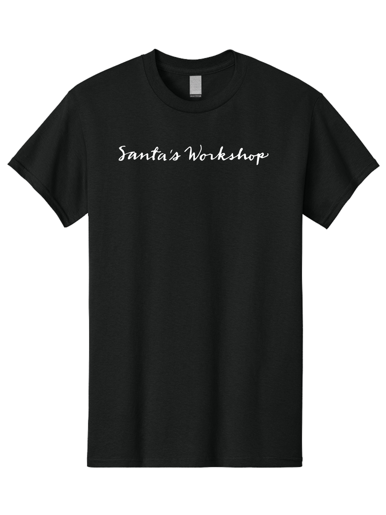 Santa-S-Workshop-1 Men'S Graphic Tee, 100% Cotton, Comfortable Casual Summer Wear, Machine Washable, Santa'S Workshop, Festive Sign, Christmas Theme, Holiday Graphics, Winter Wonderland, Joyful Atmosphere, Cursive Text Aab096 25