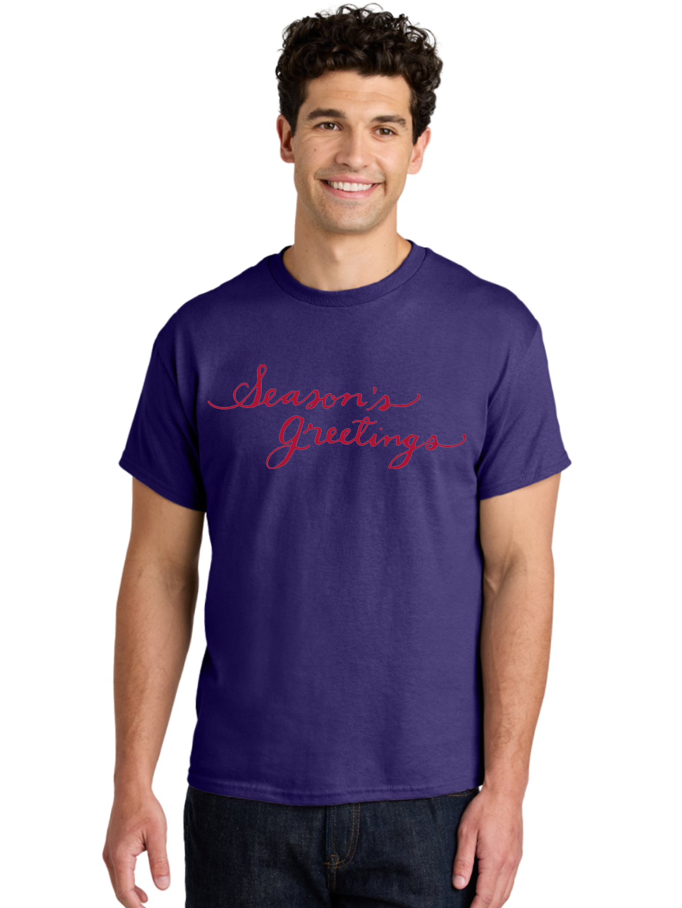 Season-S-Greetings-1 Men'S Graphic Tee, 100% Cotton, Comfortable Casual Summer Wear, Machine Washable, Season'S Greetings, Holiday Message, Festive Greeting, Cursive Text, Christmas Wishes, Holiday Season, Red And Green Color Scheme Aab099 6