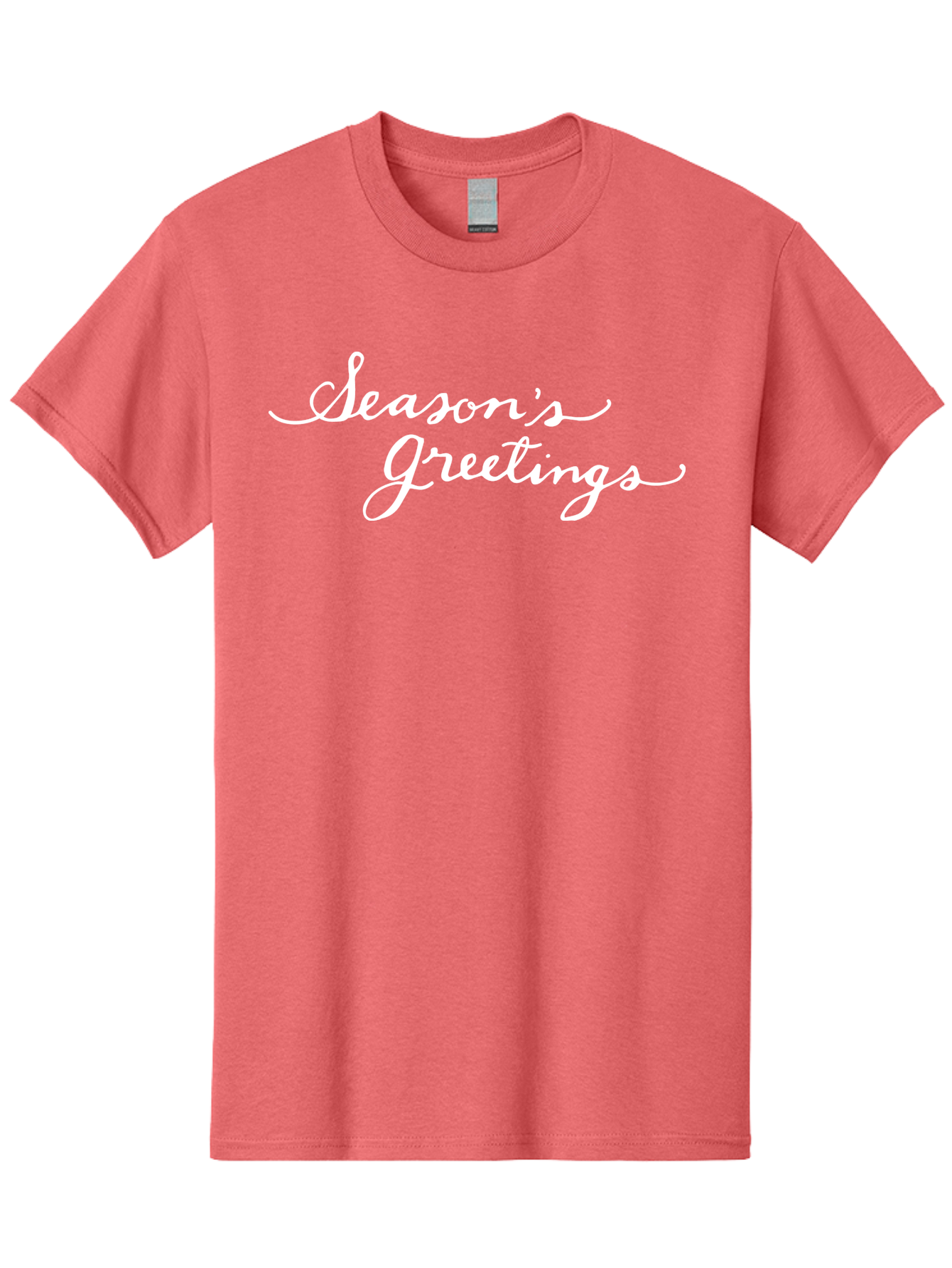 Season-S-Greetings Men'S Graphic Tee, 100% Cotton, Comfortable Casual Summer Wear, Machine Washable, Season'S Greetings, Holiday Message, Festive Greeting, Christmas Wishes, White Cursive Text, Elegant Script, Winter Season Aab100 23