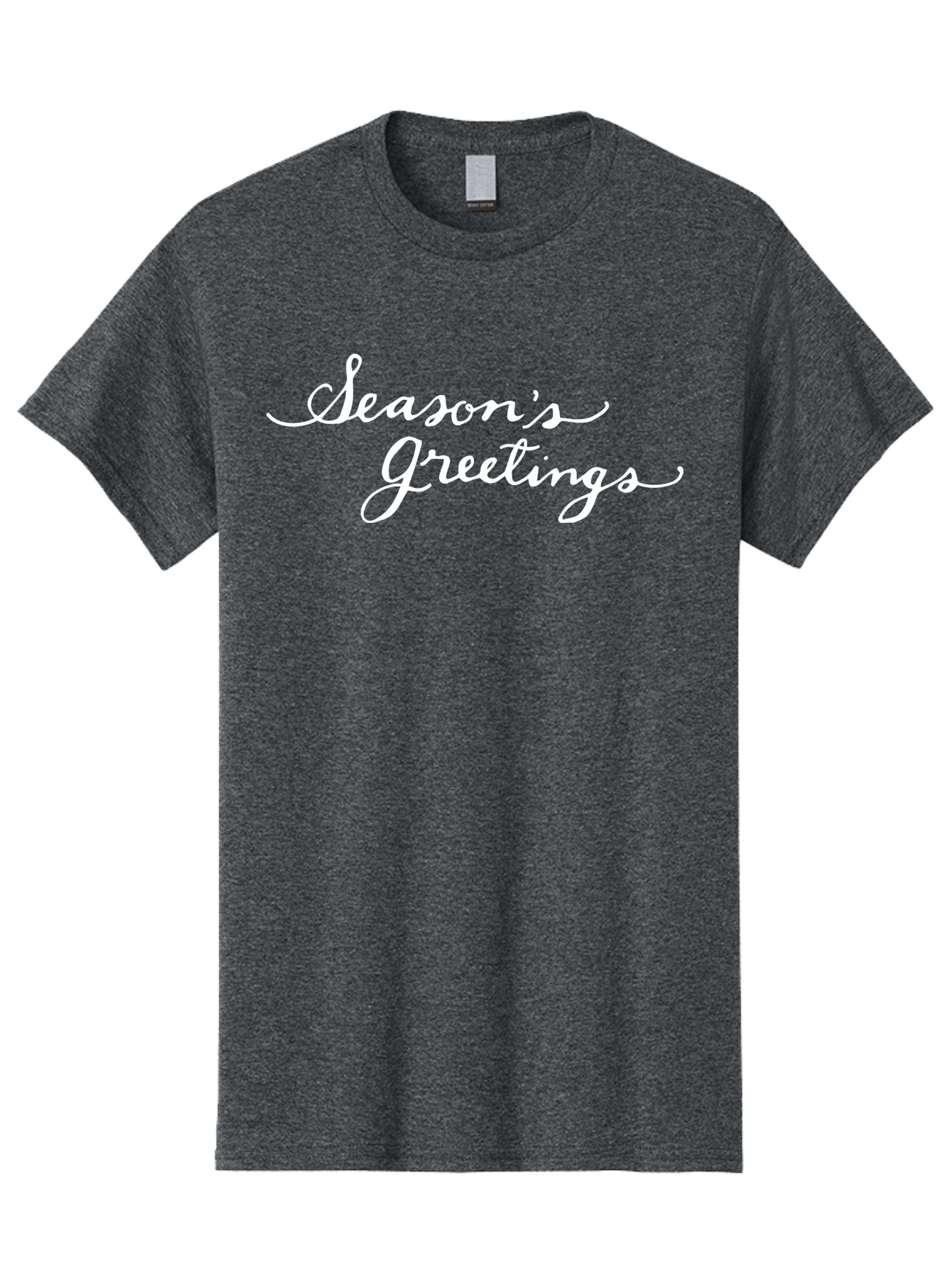 Season-S-Greetings Men'S Graphic Tee, 100% Cotton, Comfortable Casual Summer Wear, Machine Washable, Season'S Greetings, Holiday Message, Festive Greeting, Christmas Wishes, White Cursive Text, Elegant Script, Winter Season Aab100 21