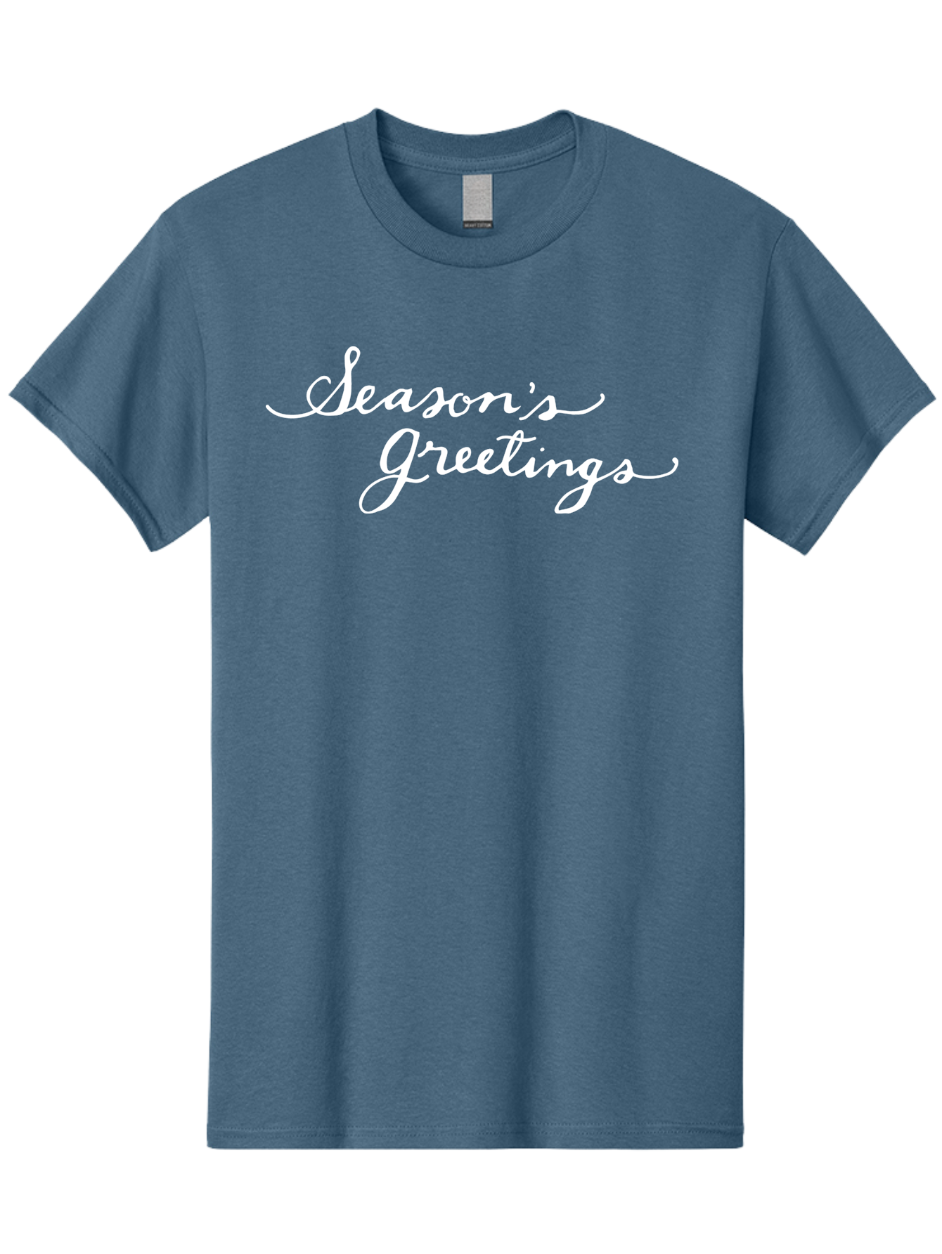 Season-S-Greetings Men'S Graphic Tee, 100% Cotton, Comfortable Casual Summer Wear, Machine Washable, Season'S Greetings, Holiday Message, Festive Greeting, Christmas Wishes, White Cursive Text, Elegant Script, Winter Season Aab100 27