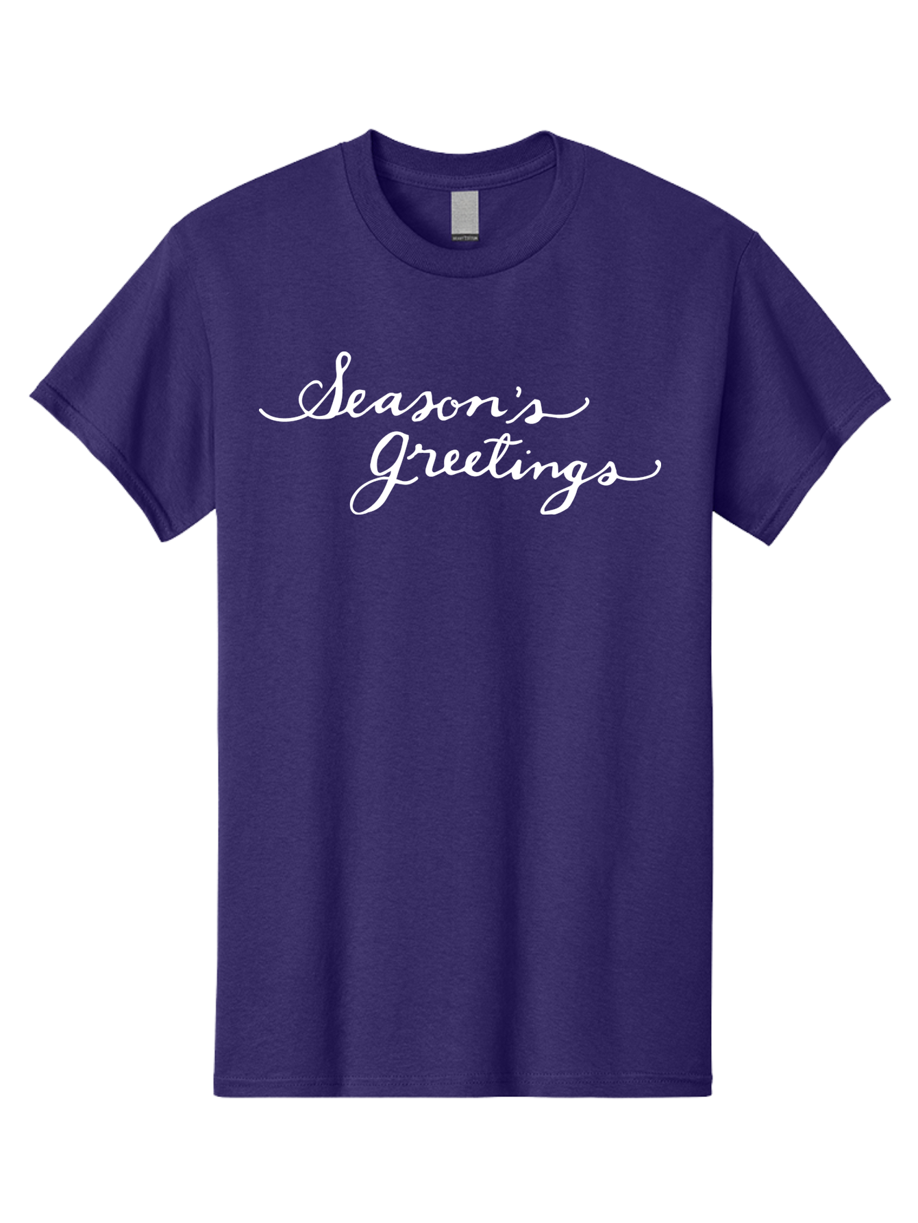 Season-S-Greetings Men'S Graphic Tee, 100% Cotton, Comfortable Casual Summer Wear, Machine Washable, Season'S Greetings, Holiday Message, Festive Greeting, Christmas Wishes, White Cursive Text, Elegant Script, Winter Season Aab100 9