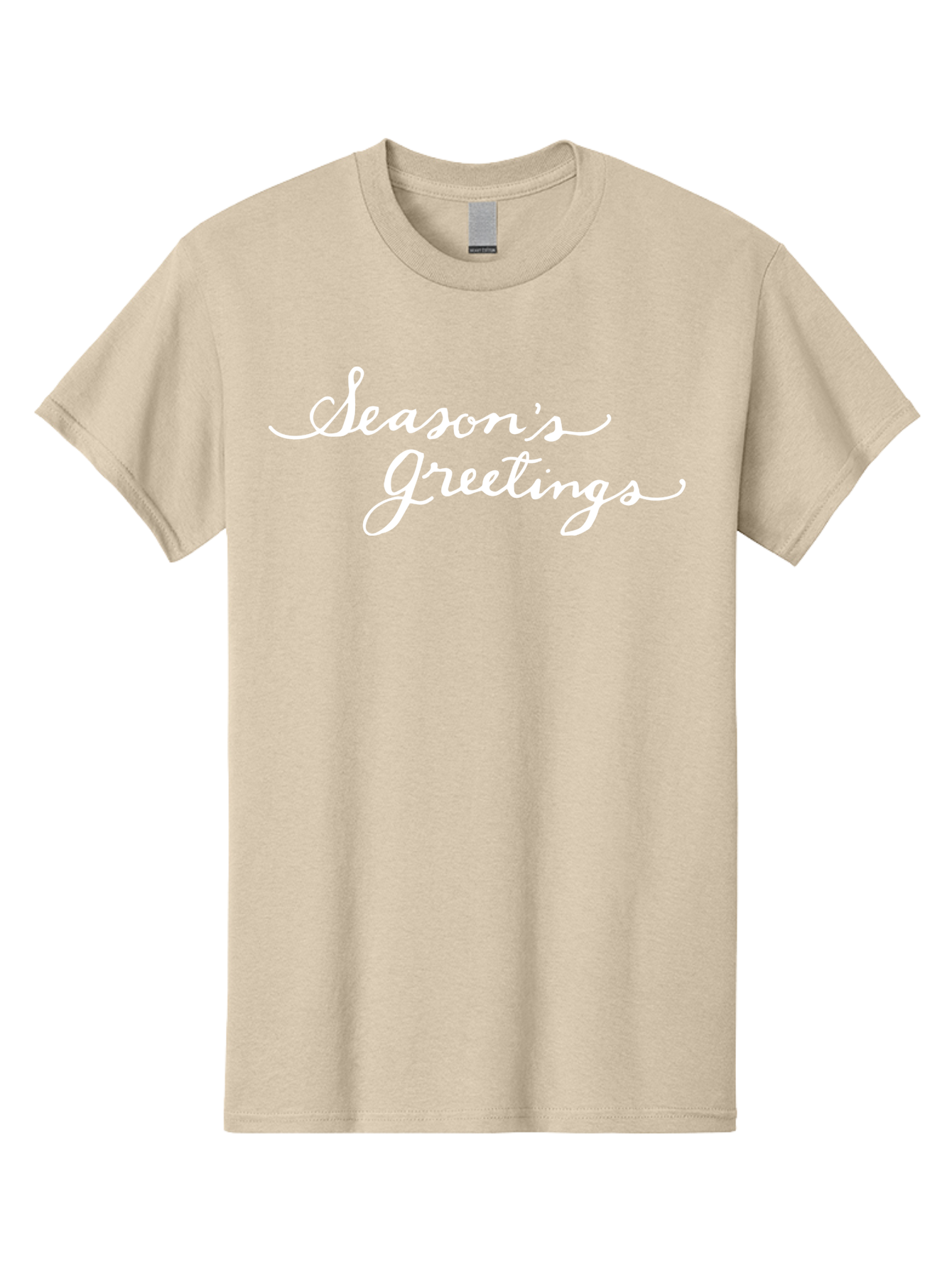 Season-S-Greetings Men'S Graphic Tee, 100% Cotton, Comfortable Casual Summer Wear, Machine Washable, Season'S Greetings, Holiday Message, Festive Greeting, Christmas Wishes, White Cursive Text, Elegant Script, Winter Season Aab100 17