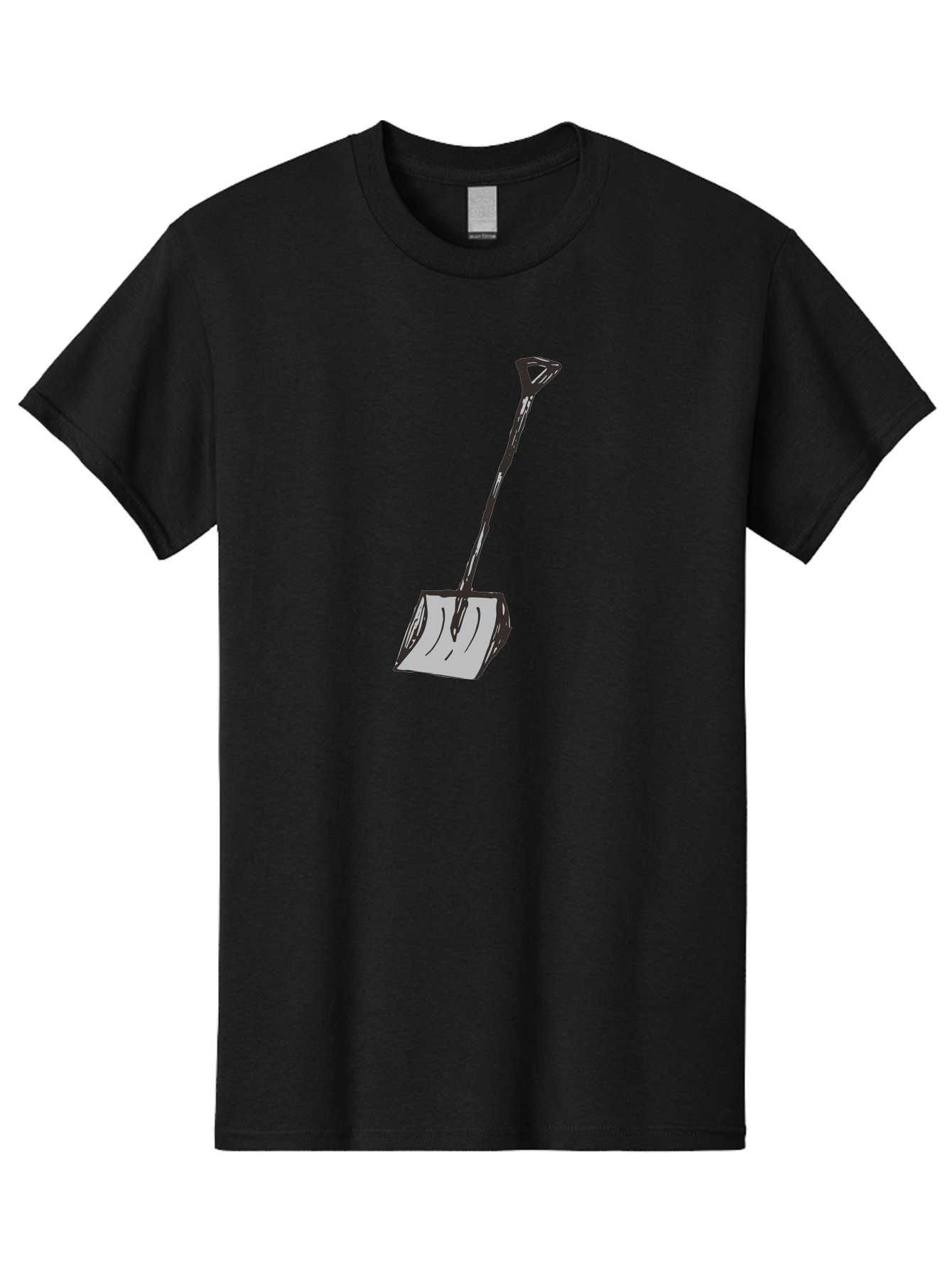 Shovel-1 Men'S Graphic Tee, 100% Cotton, Comfortable Casual Summer Wear, Machine Washable, Handheld Shovel, Gardening Tool, Digging Equipment, Metal Handle, Curved Blade, Rectangular Head, Simple Design, Illustration Style, Black Outline Aab101 1