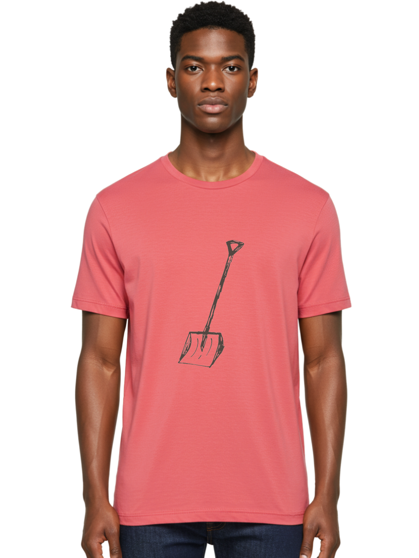 Shovel Men'S Graphic Tee, 100% Cotton, Comfortable Casual Summer Wear, Machine Washable, Hand-Drawn Shovel, Gardening Tool, Yard Work, Digging Equipment, Manual Labor, Simple Illustration, Garden Shovel Aab102 6