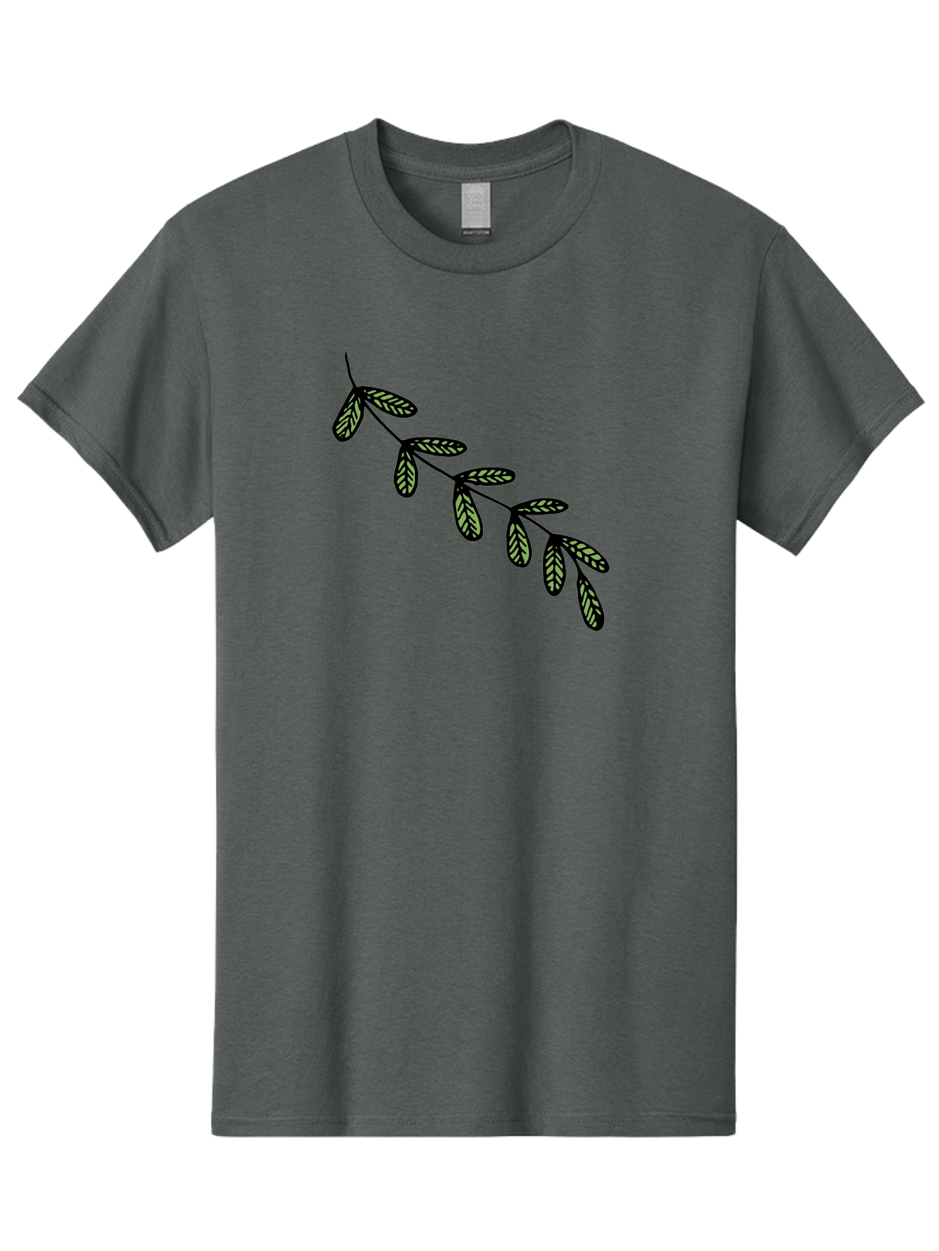 Simple-Leaves Men'S Graphic Tee, 100% Cotton, Comfortable Casual Summer Wear, Machine Washable, Simple Leaf Illustration, Minimalist Leaf Design, Black Leaves, Leaf Pattern, Botanical Art, Leaf Texture, Nature-Inspired Graphics Aab104 3
