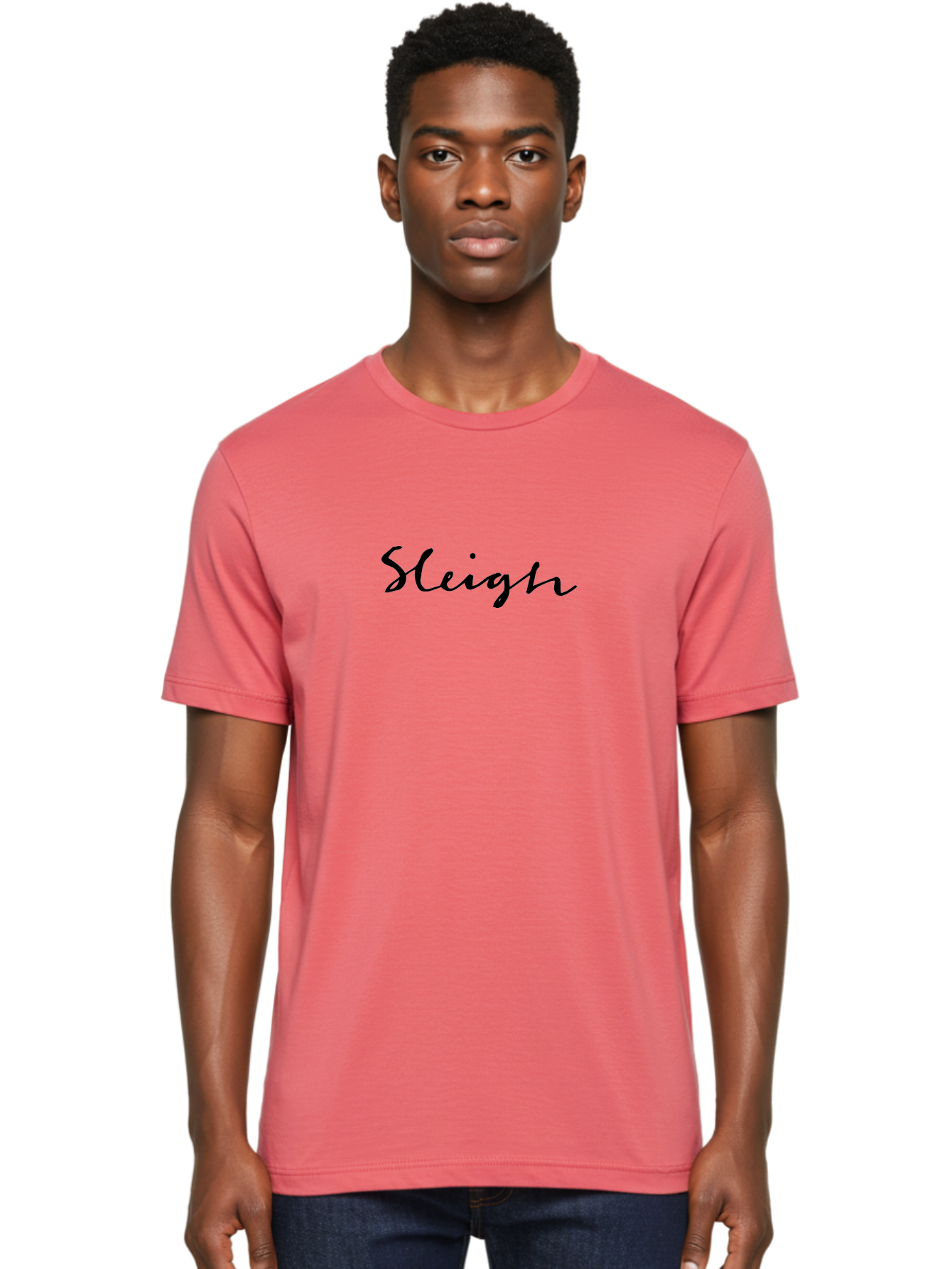 Sleigh-2 Men'S Graphic Tee, 100% Cotton, Comfortable Casual Summer Wear, Machine Washable, Sleigh, Cursive Font, Black Text, Christmas, Holiday, Winter Season, Festive Atmosphere, Elegant Script Aab106 18