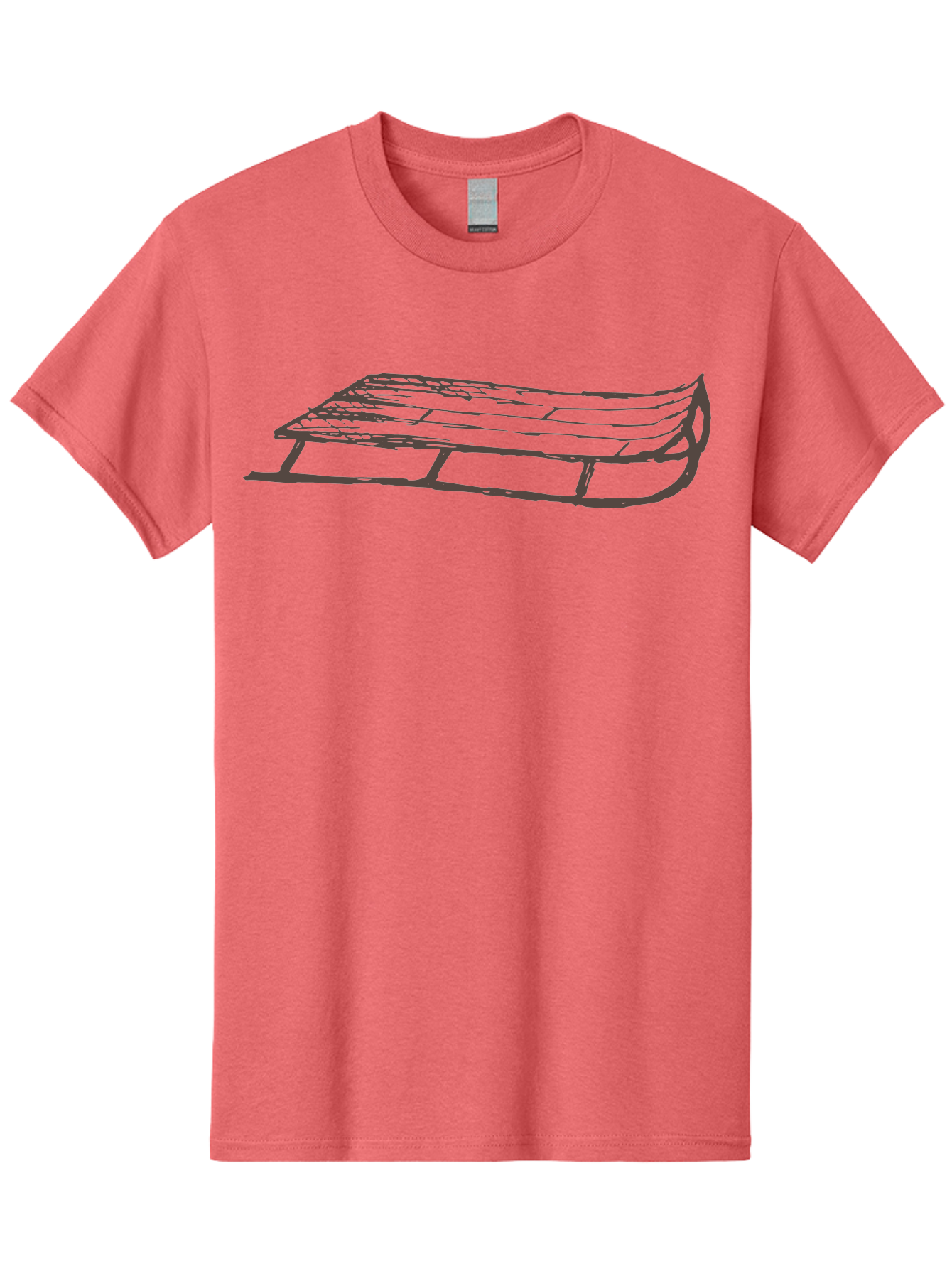 Sleigh Men'S Graphic Tee, 100% Cotton, Comfortable Casual Summer Wear, Machine Washable, Winter Sled, Festive Season, Snow Ride, Joyful Activity, Wooden Frame, Curved Runners, Holiday Fun, Winter Sport, Snowy Landscape, Cold Weather, Aab109 3