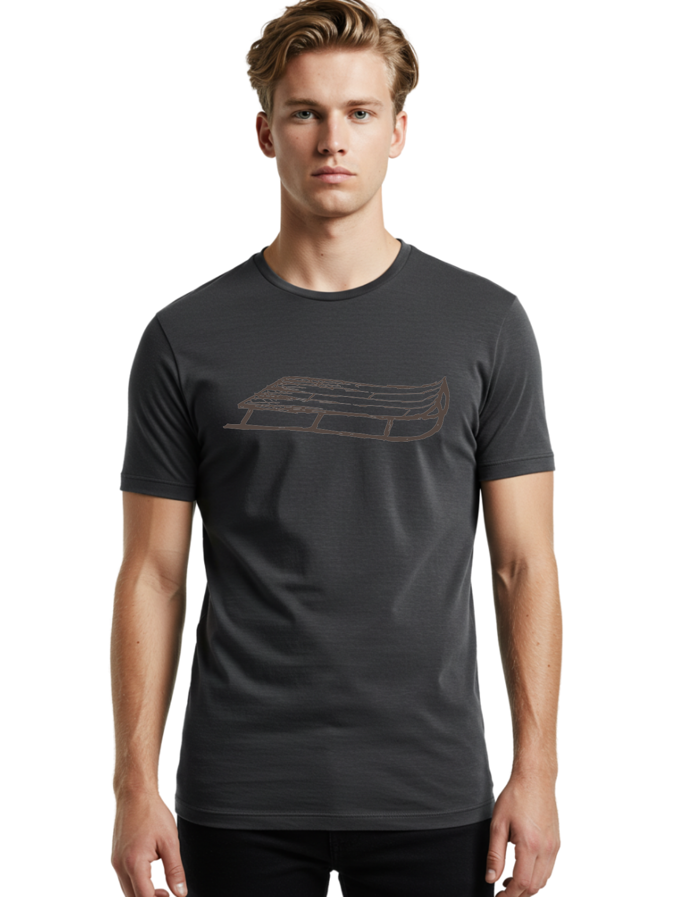 Sleigh Men'S Graphic Tee, 100% Cotton, Comfortable Casual Summer Wear, Machine Washable, Winter Sled, Festive Season, Snow Ride, Joyful Activity, Wooden Frame, Curved Runners, Holiday Fun, Winter Sport, Snowy Landscape, Cold Weather, Aab109 20